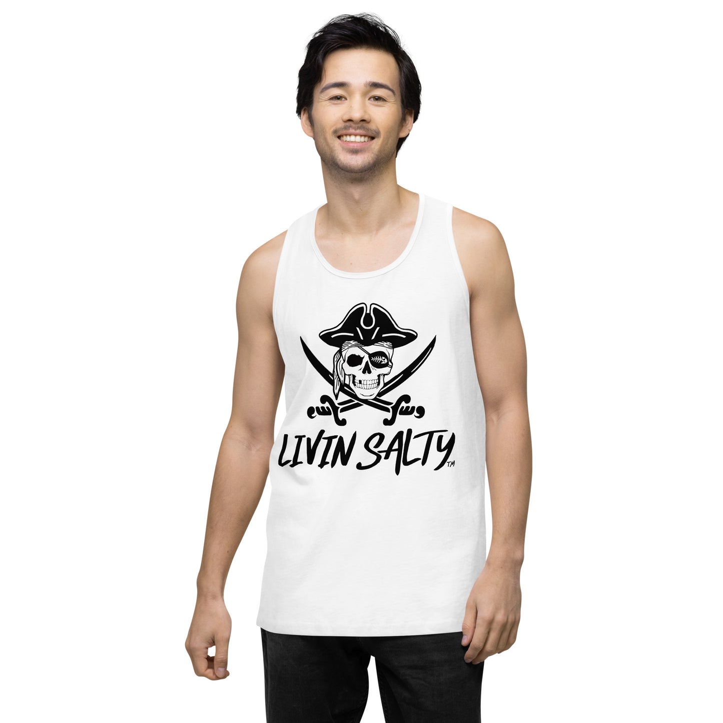 Mens LIVIN SALTY Pirate tank top