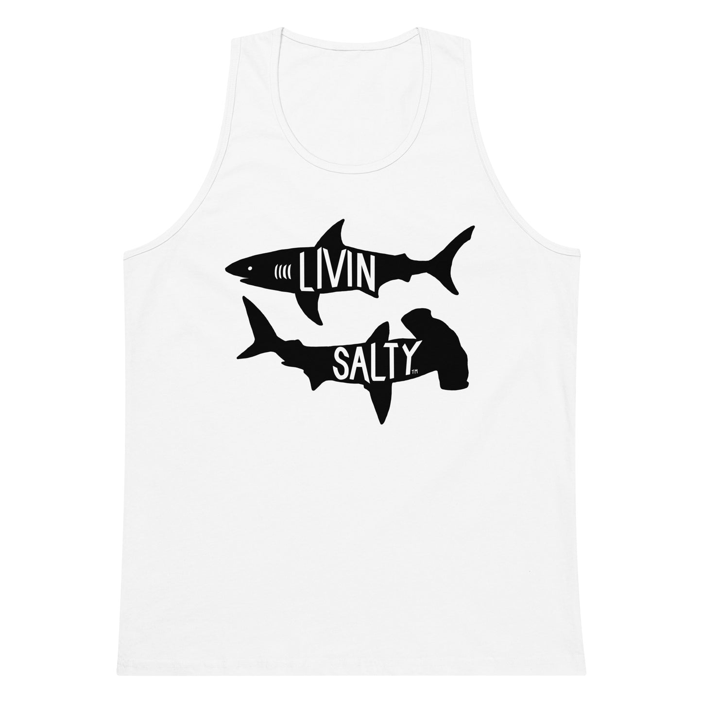 Men’s LIVIN SALTY black shark tank top