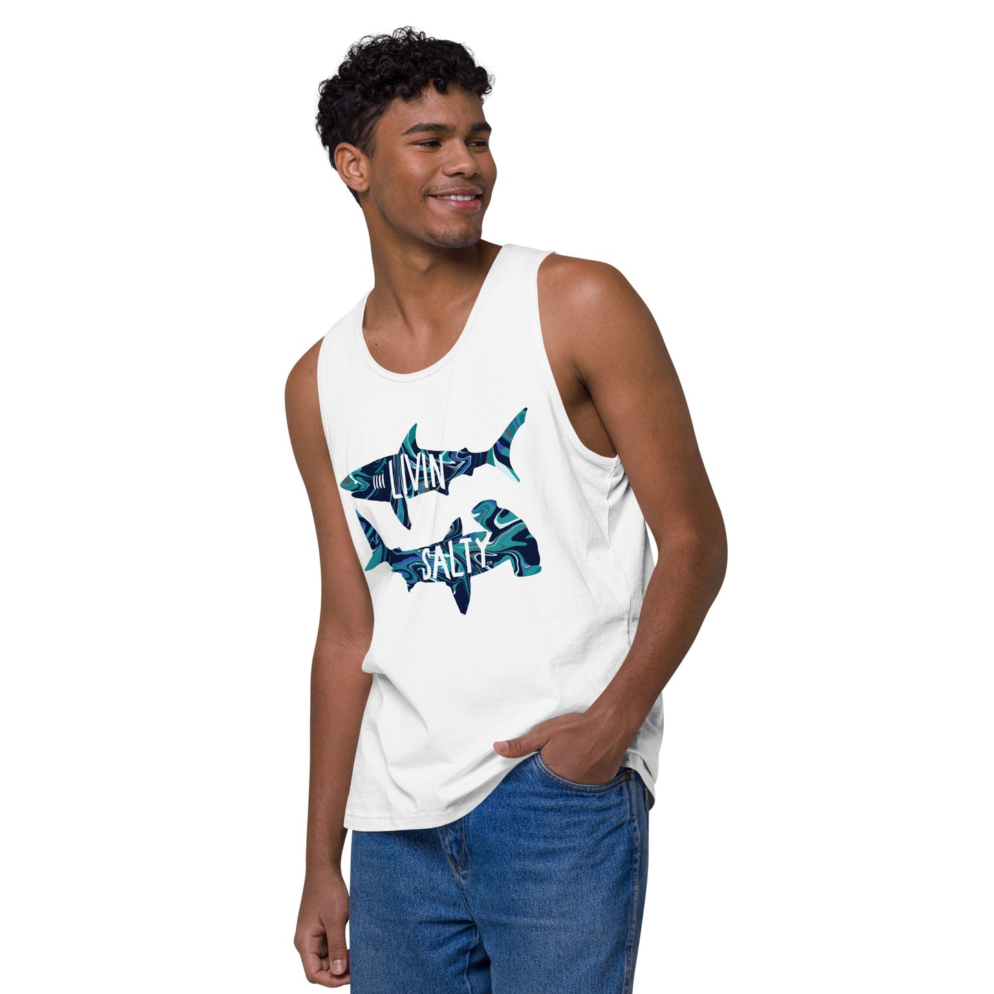 Men’s LIVIN SALTY shark tank top