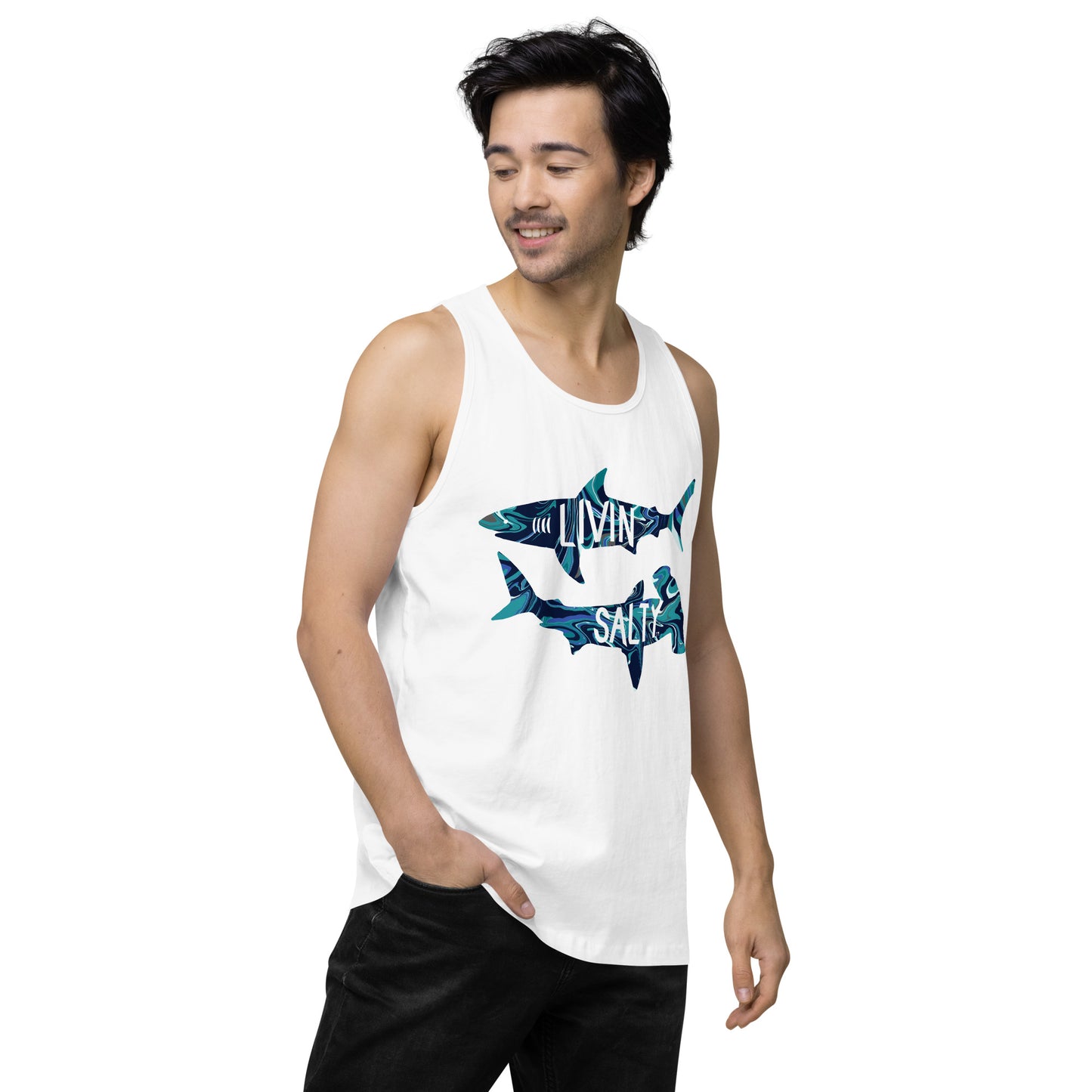 Men’s LIVIN SALTY shark tank top