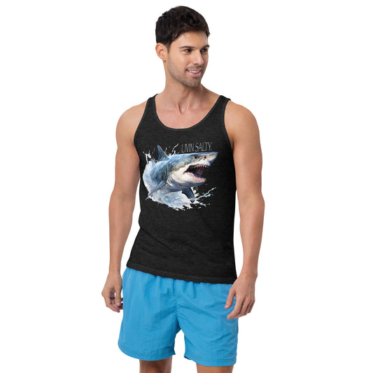 LIVIN SALTY Great White Shark Men's Tank Top