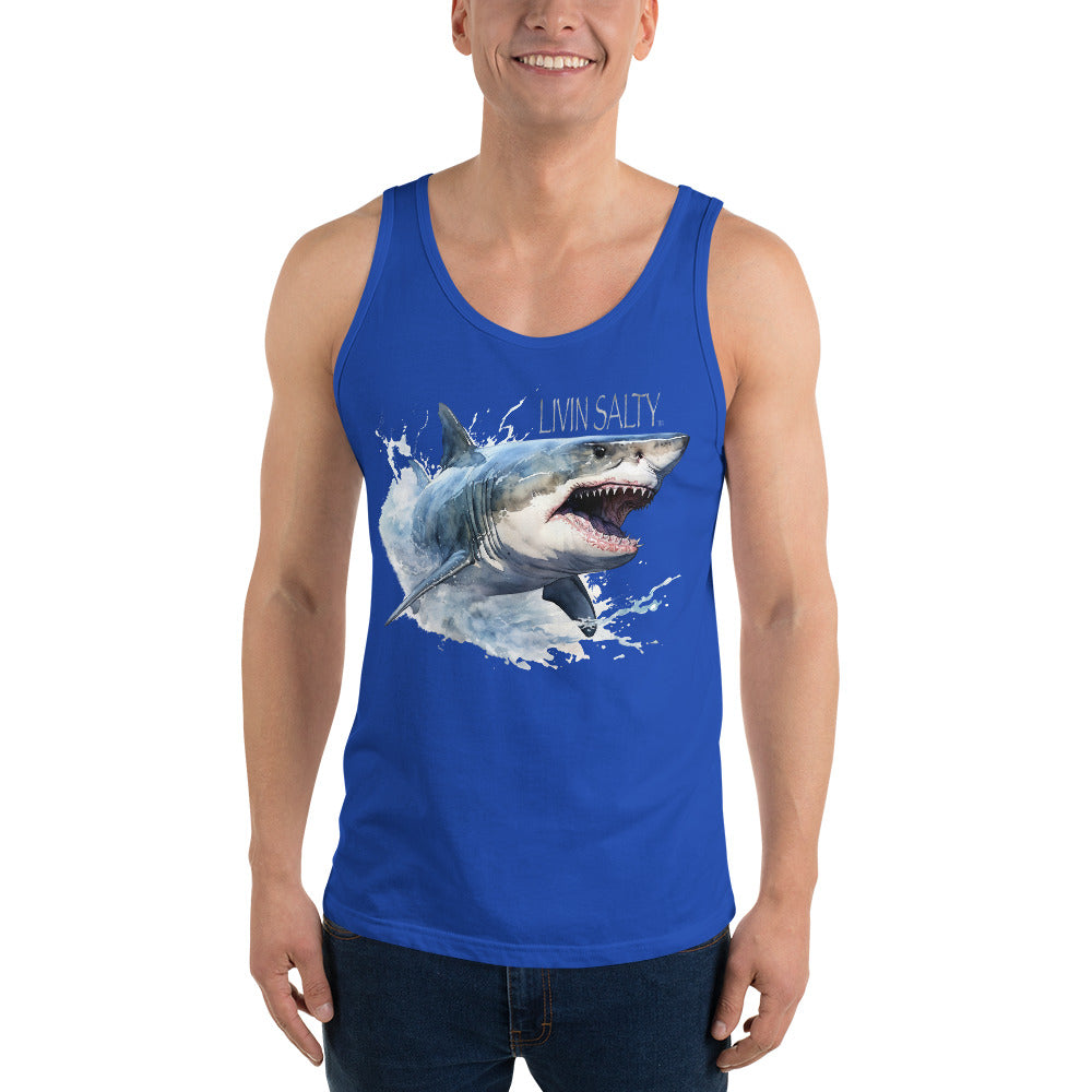 LIVIN SALTY Great White Shark Men's Tank Top