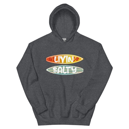 Unisex LIVIN SALTY Surf Boards Hoodie