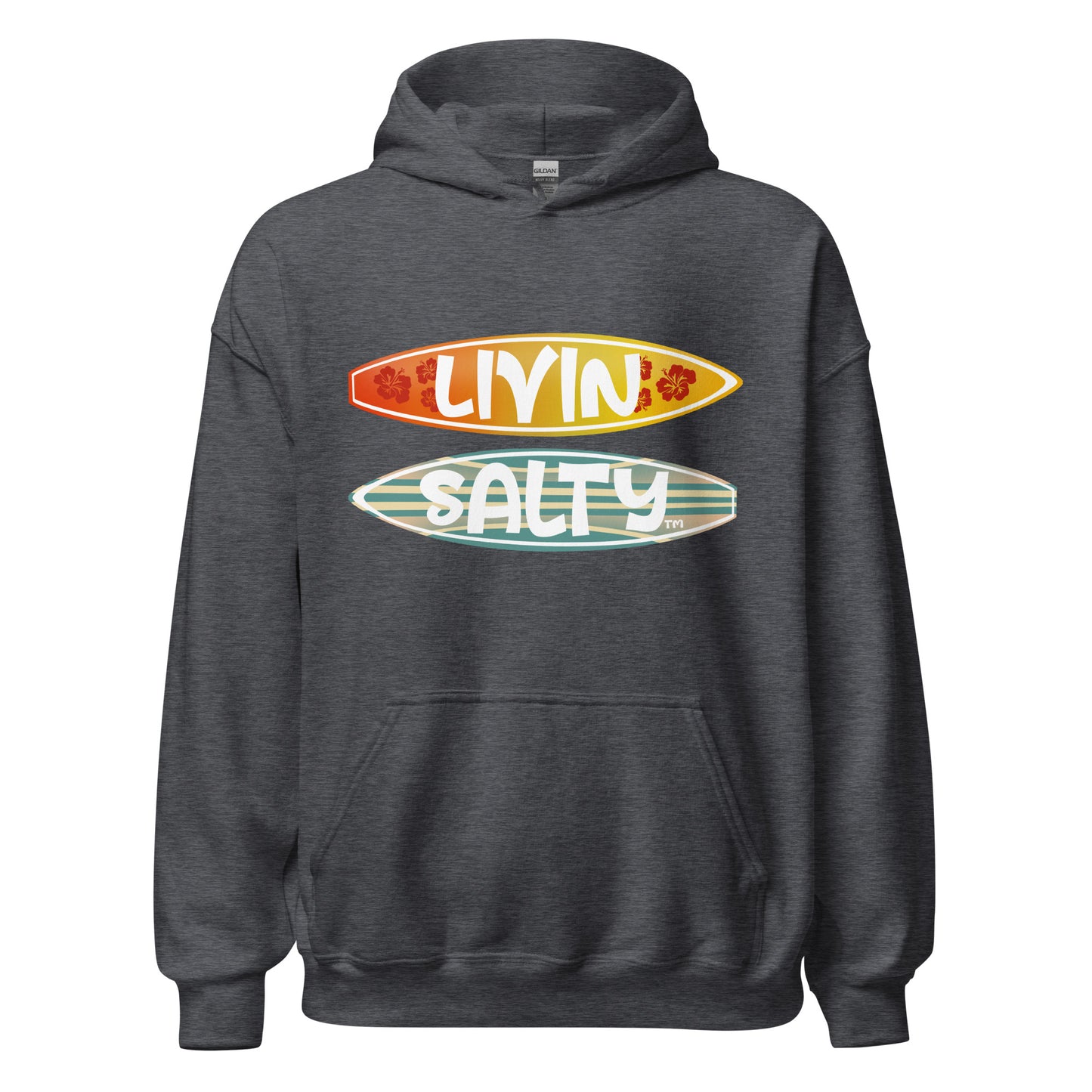 Unisex LIVIN SALTY Surf Boards Hoodie