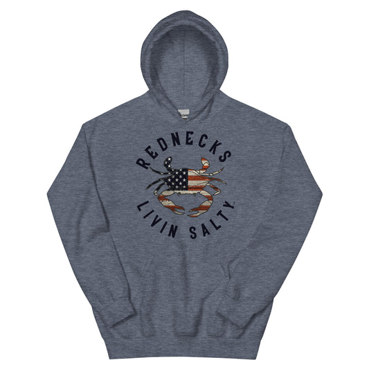 Unisex REDNECKS LIVIN SALTY Crab Hoodie