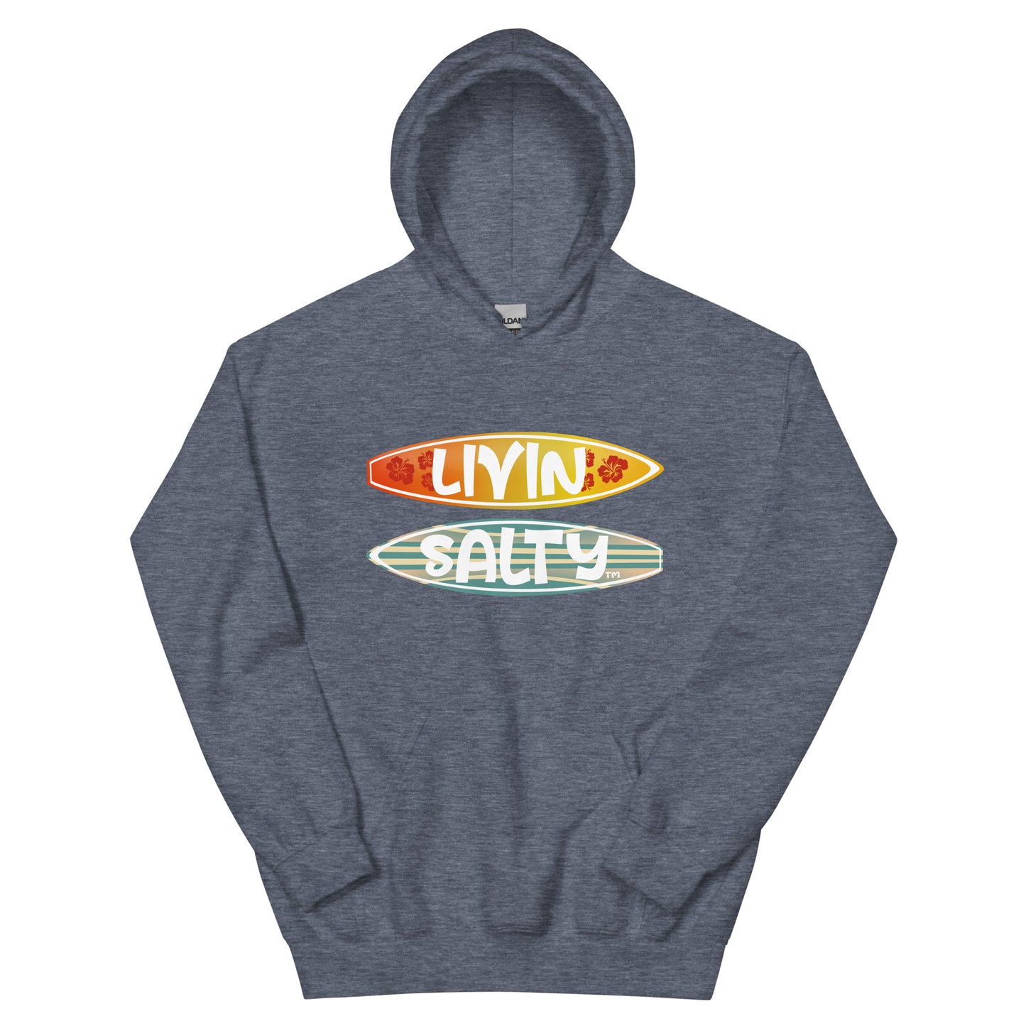 Unisex LIVIN SALTY Surf Boards Hoodie