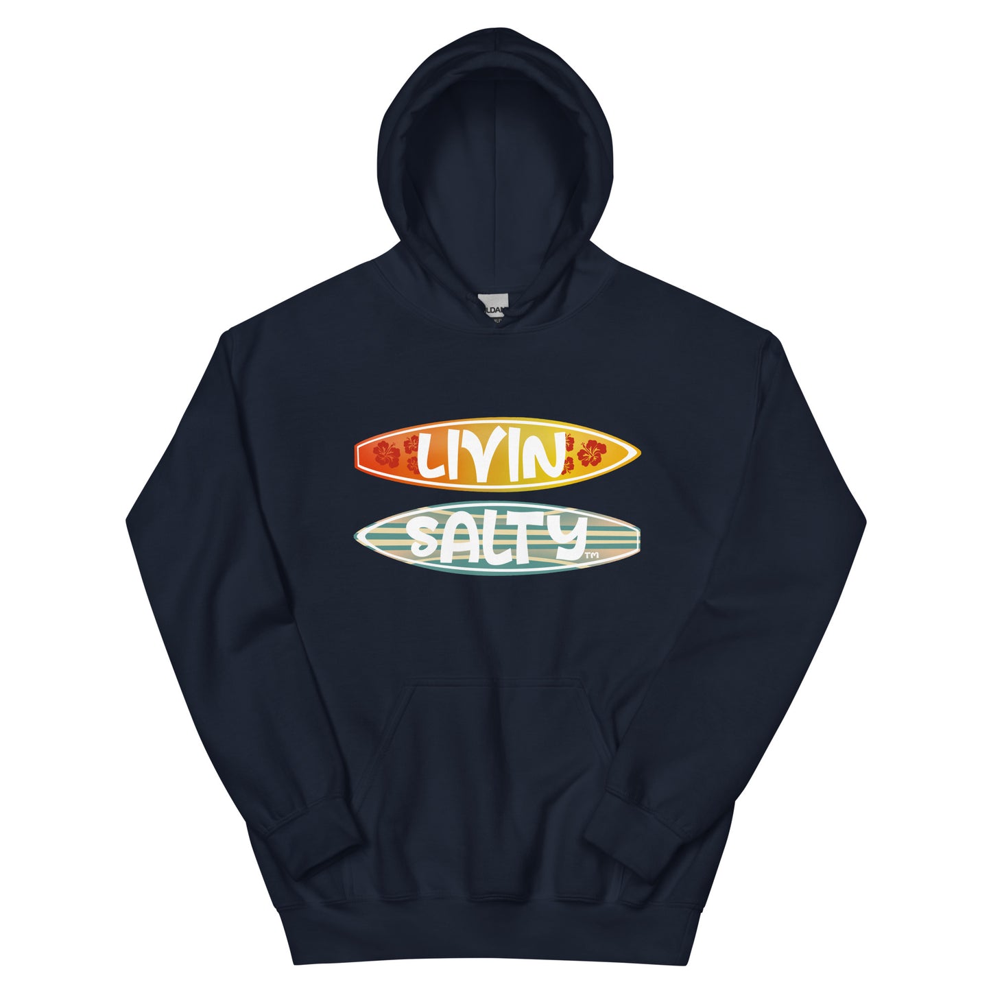 Unisex LIVIN SALTY Surf Boards Hoodie
