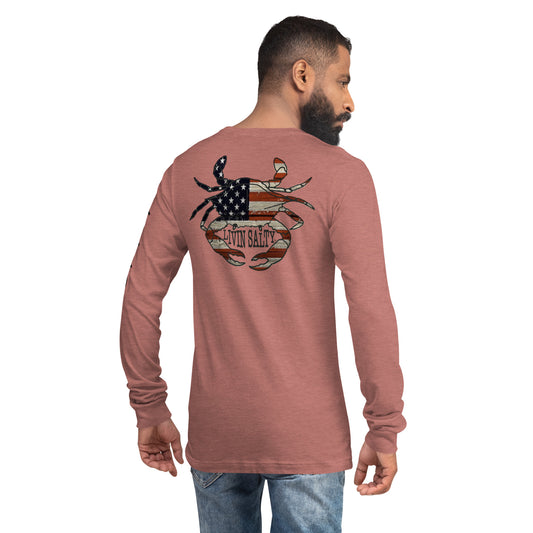 LIVIN SALTY crab Long Sleeve Tee