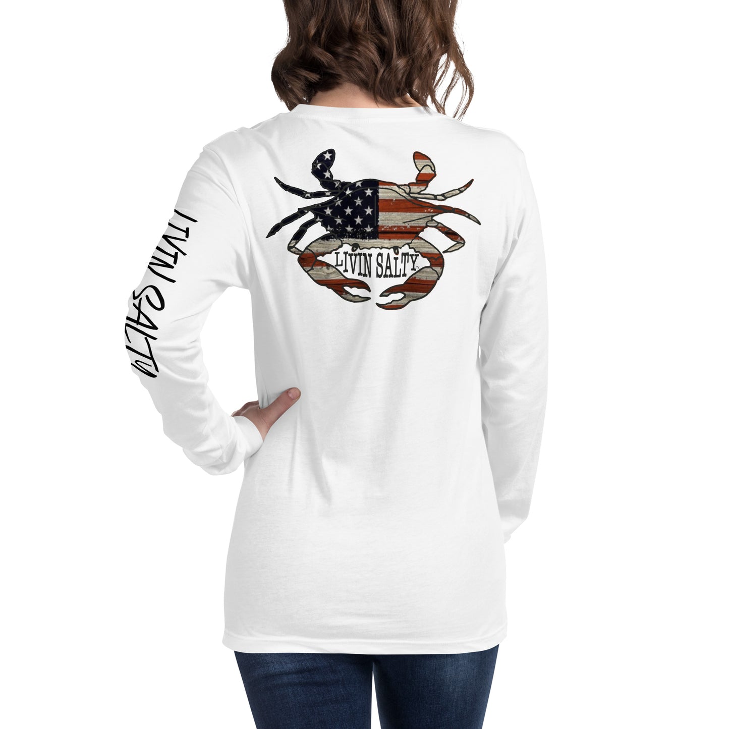 LIVIN SALTY crab Long Sleeve Tee