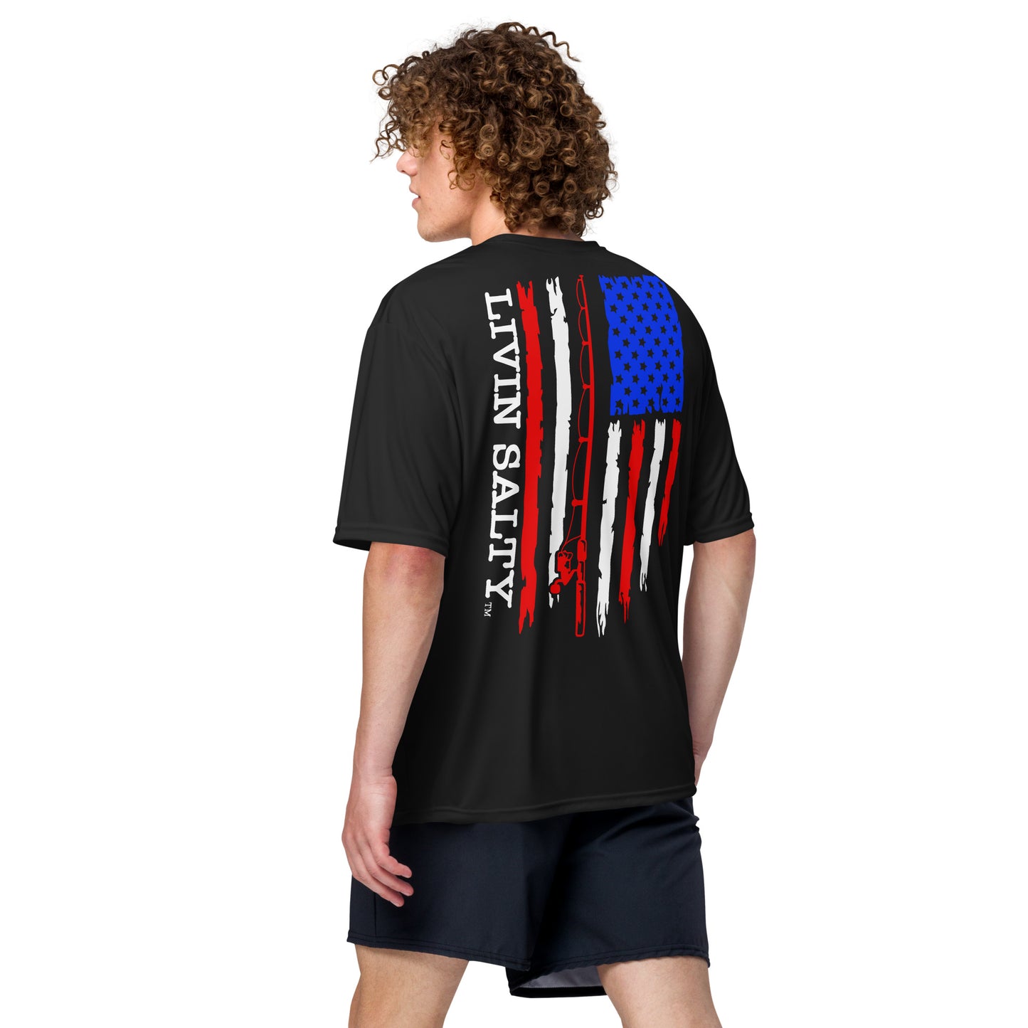 Unisex RWB LIVIN SALTY flag t-shirt