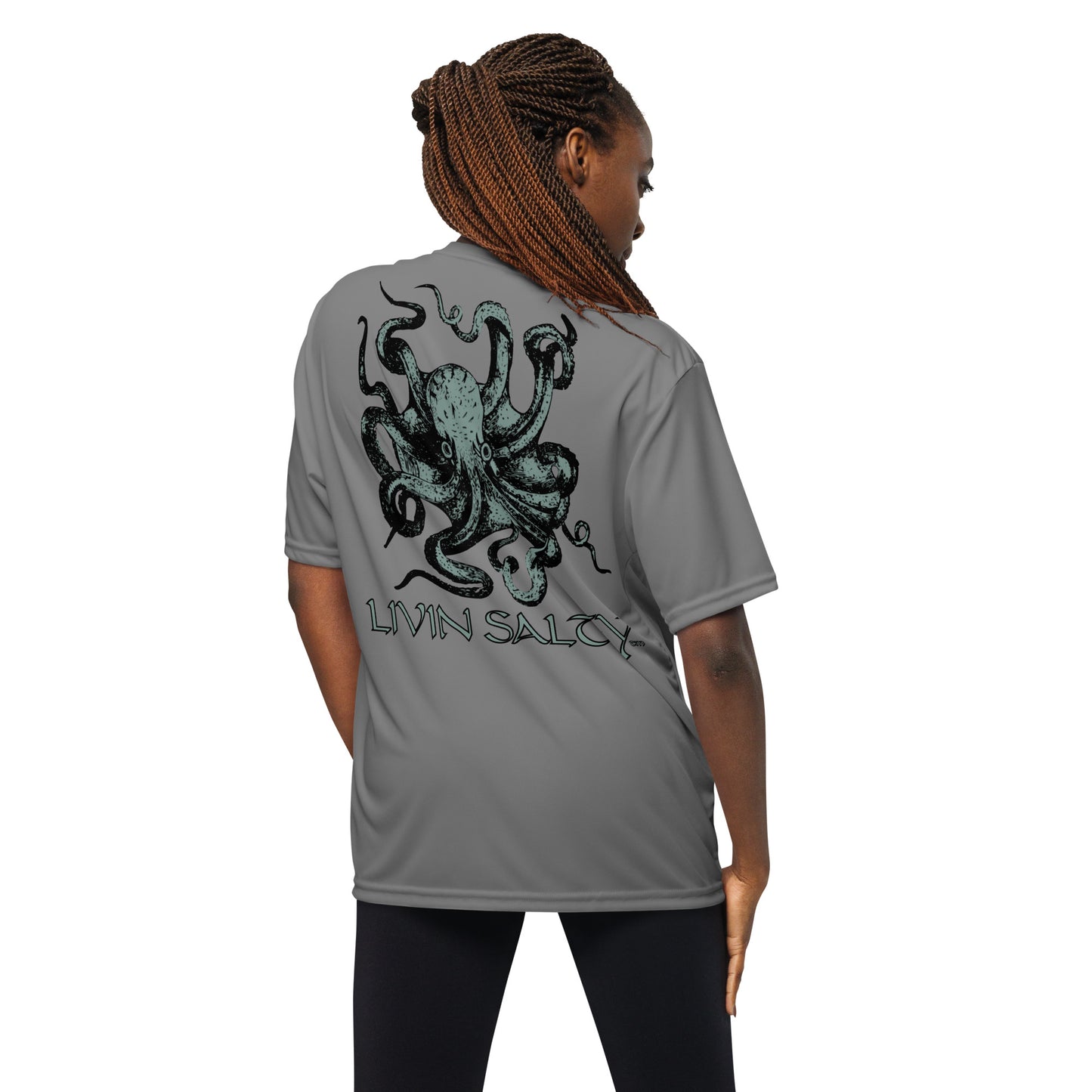 Unisex dry-fit Octopus LIVIN SALTY t-shirt