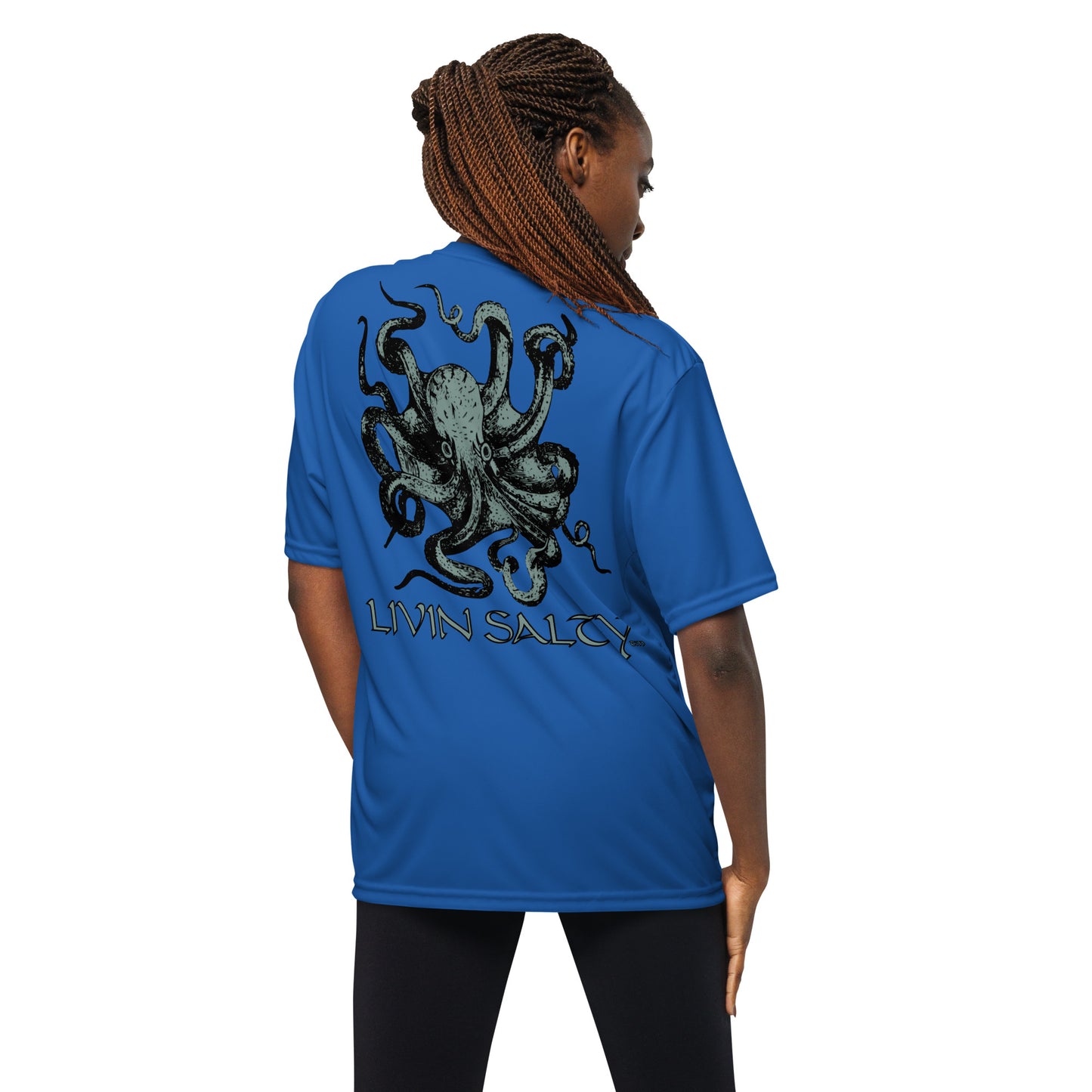 Unisex dry-fit Octopus LIVIN SALTY t-shirt