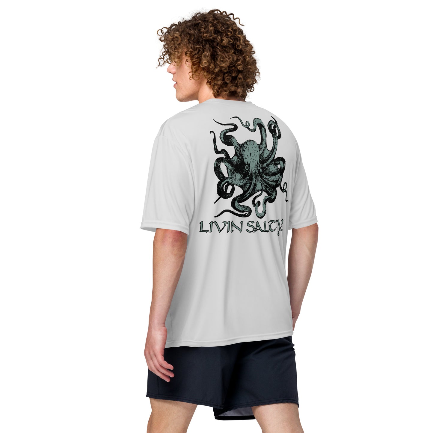 Unisex dry-fit Octopus LIVIN SALTY t-shirt