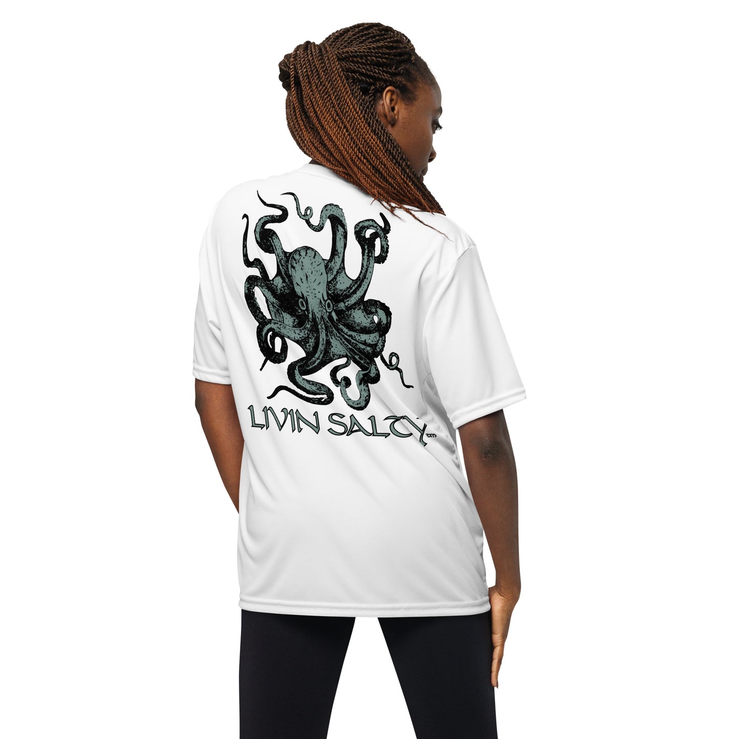Unisex dry-fit Octopus LIVIN SALTY t-shirt