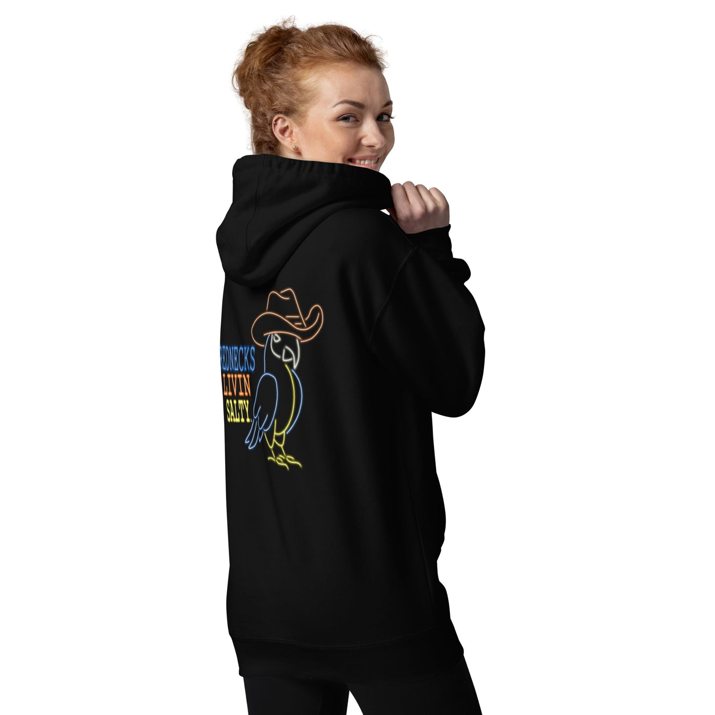 Unisex REDNECKS LIVIN SALTY Parrot Hoodie