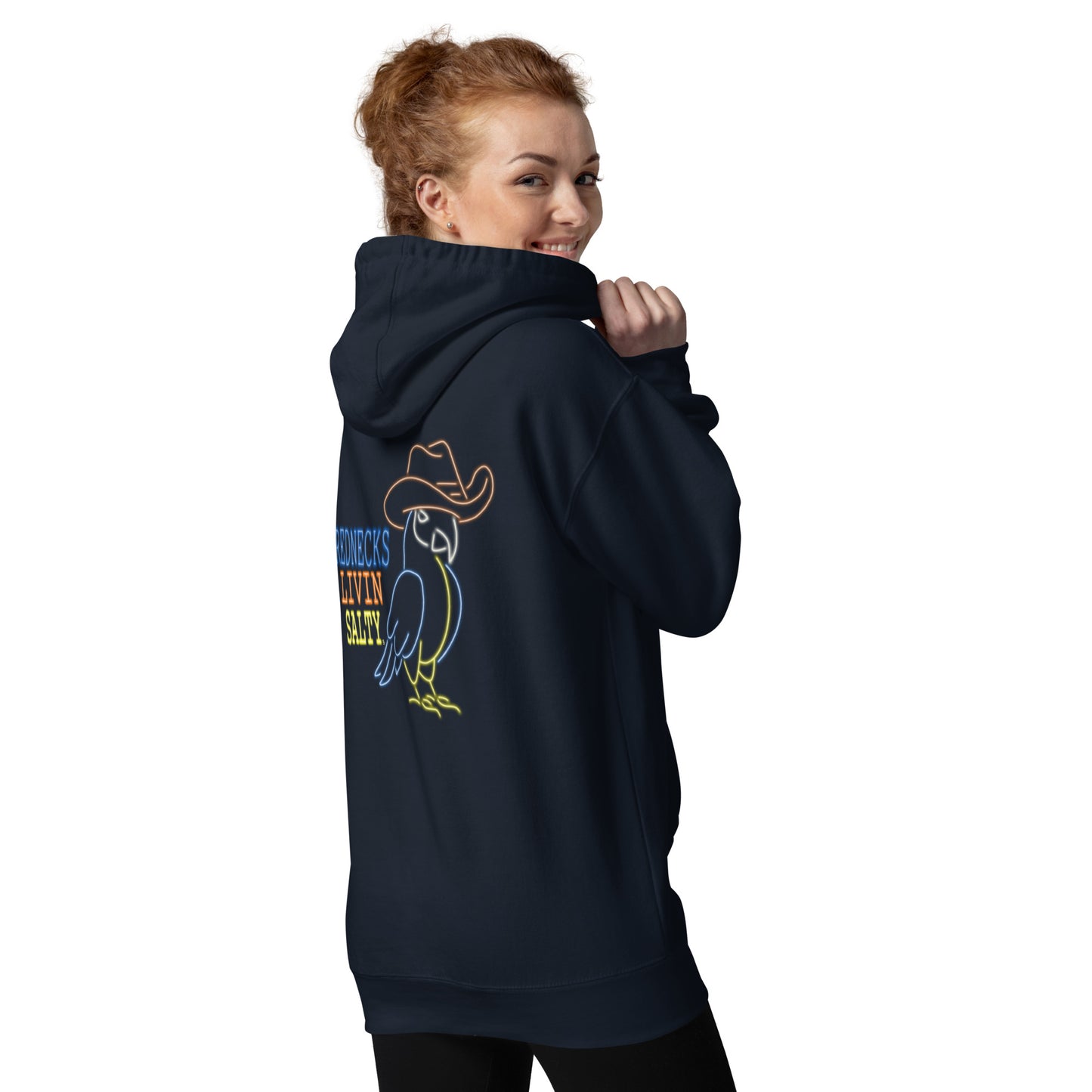 Unisex REDNECKS LIVIN SALTY Parrot Hoodie