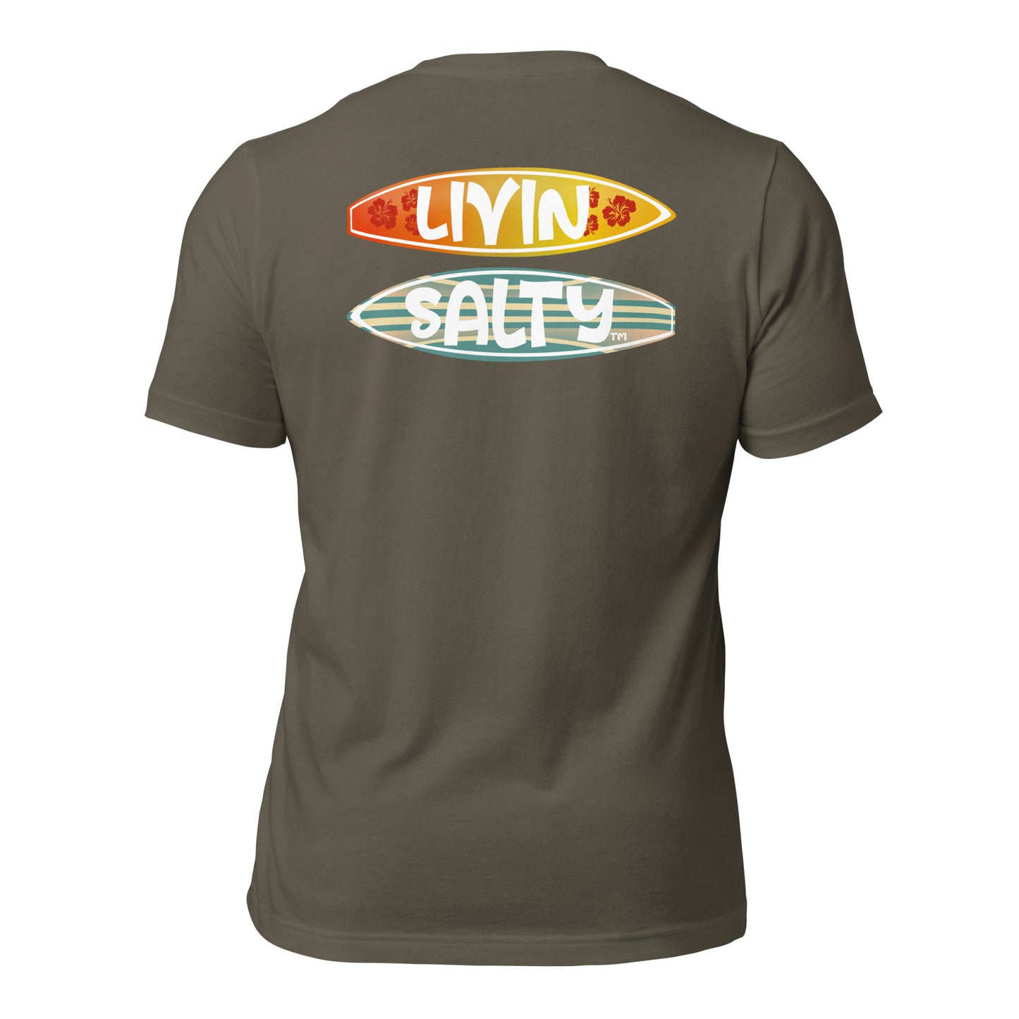 Unisex Surf board LIVIN SALTY Cotton t-shirt