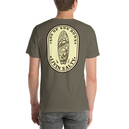 Cotton LIVIN SALTY Round Surfboard t-shirt