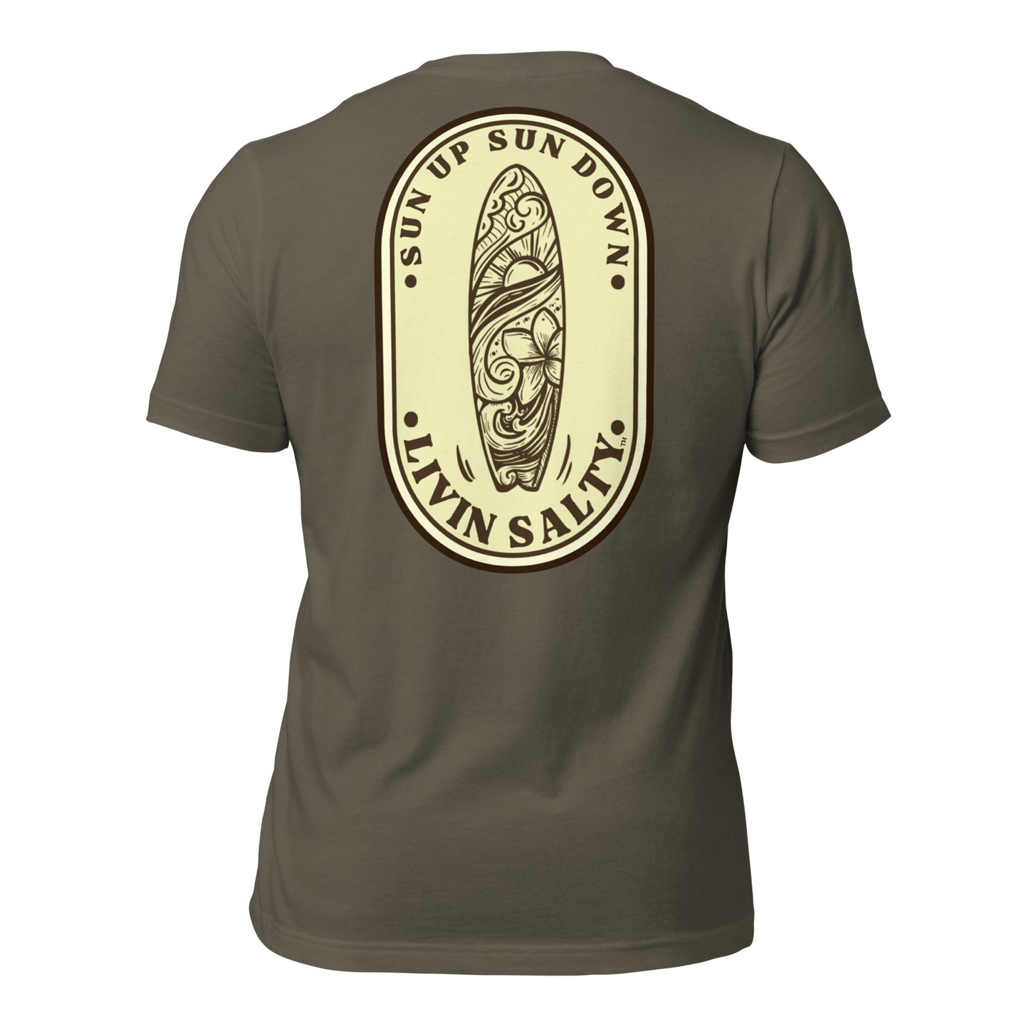 Cotton LIVIN SALTY Round Surfboard t-shirt