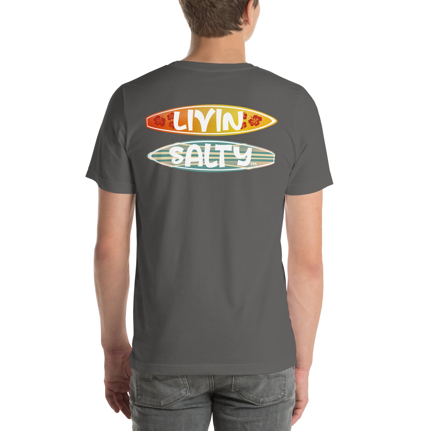 Unisex Surf board LIVIN SALTY Cotton t-shirt