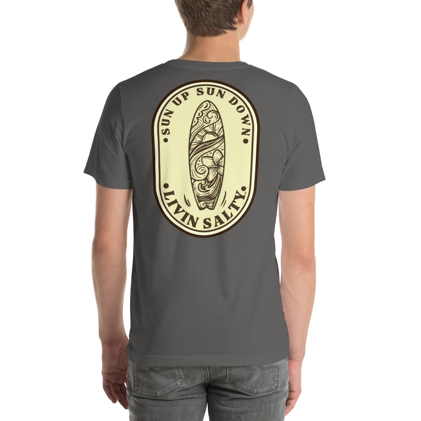 Cotton LIVIN SALTY Round Surfboard t-shirt