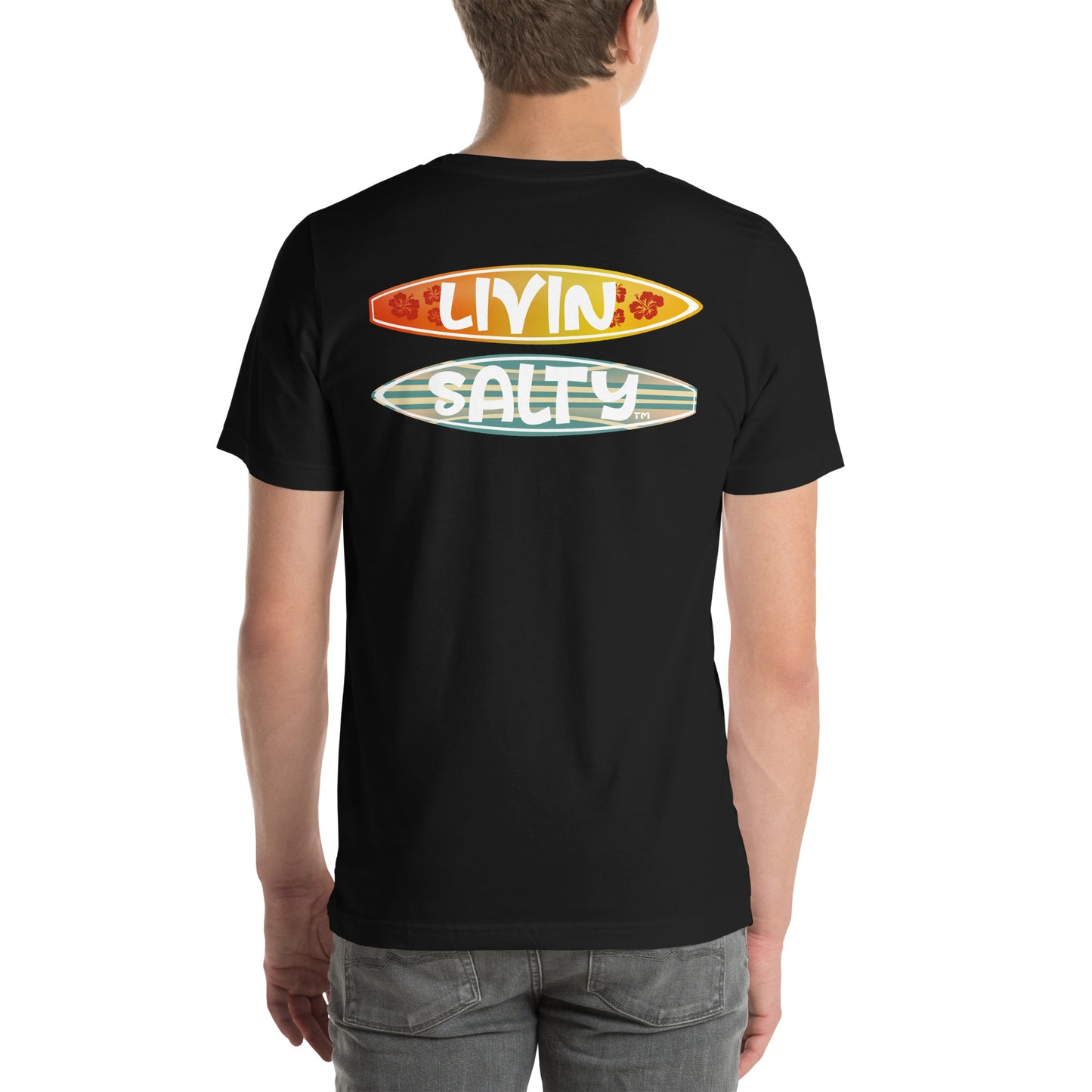 Unisex Surf board LIVIN SALTY Cotton t-shirt