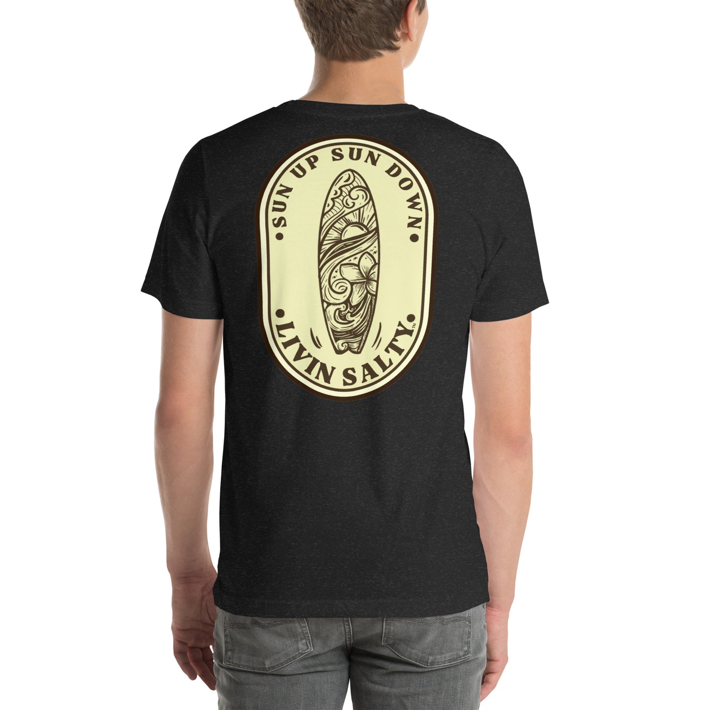 Cotton LIVIN SALTY Round Surfboard t-shirt
