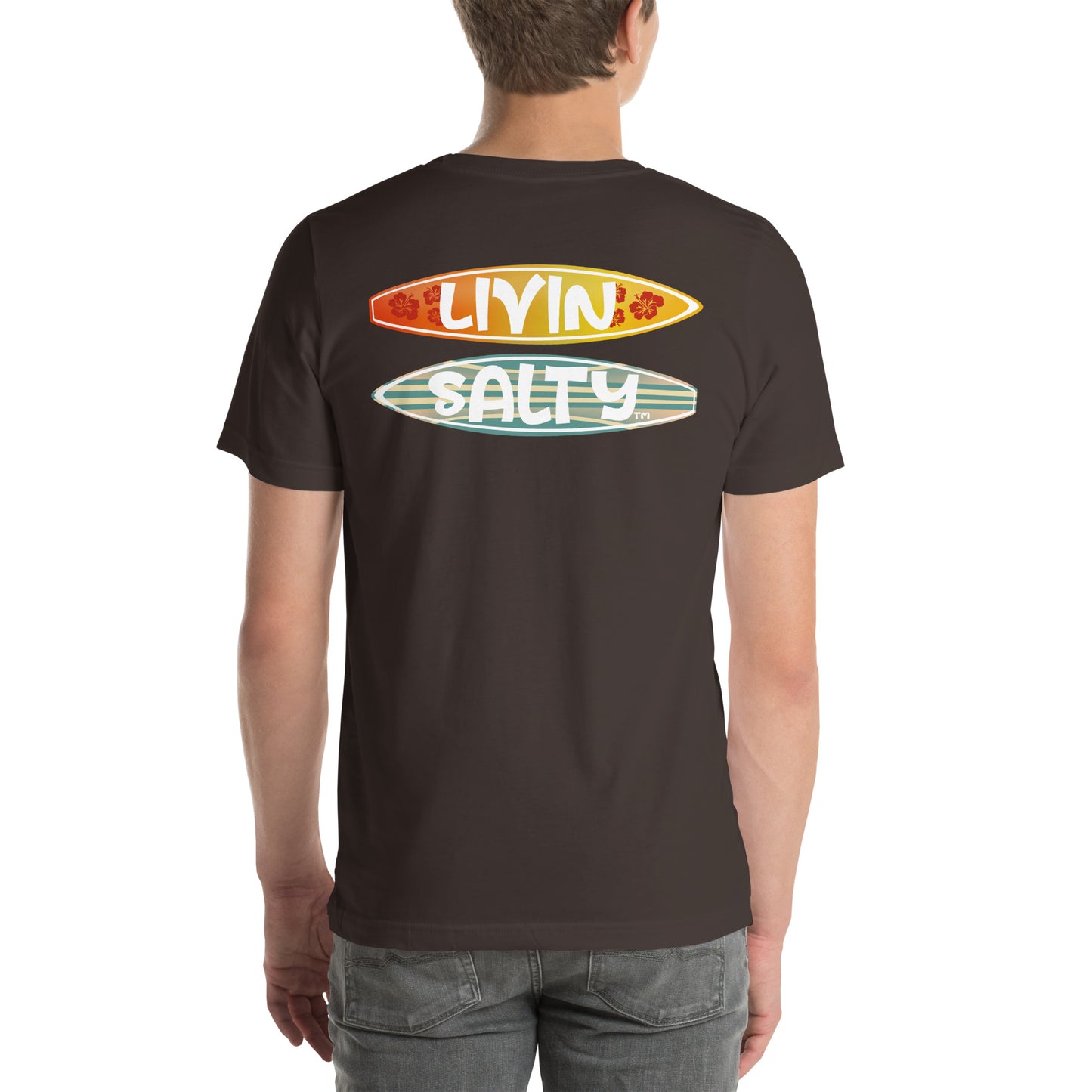 Unisex Surf board LIVIN SALTY Cotton t-shirt