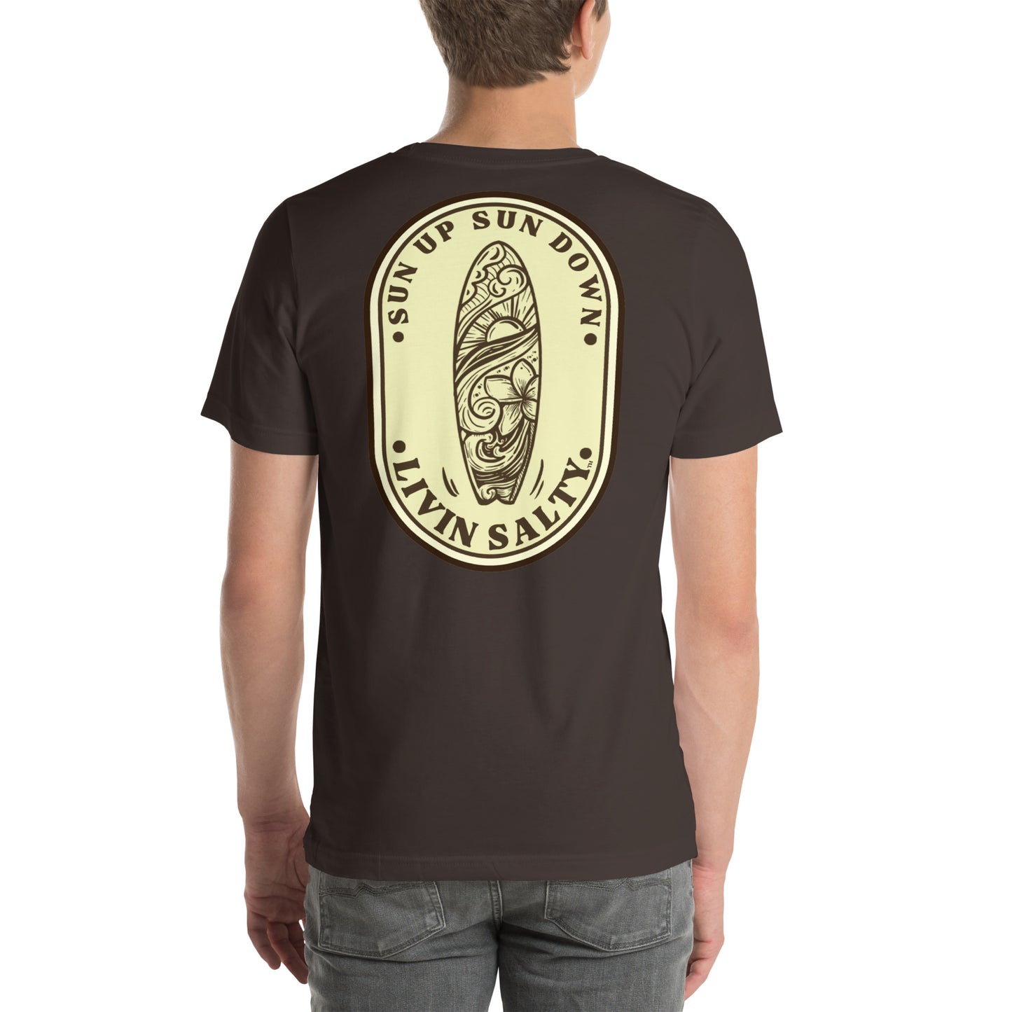 Cotton LIVIN SALTY Round Surfboard t-shirt