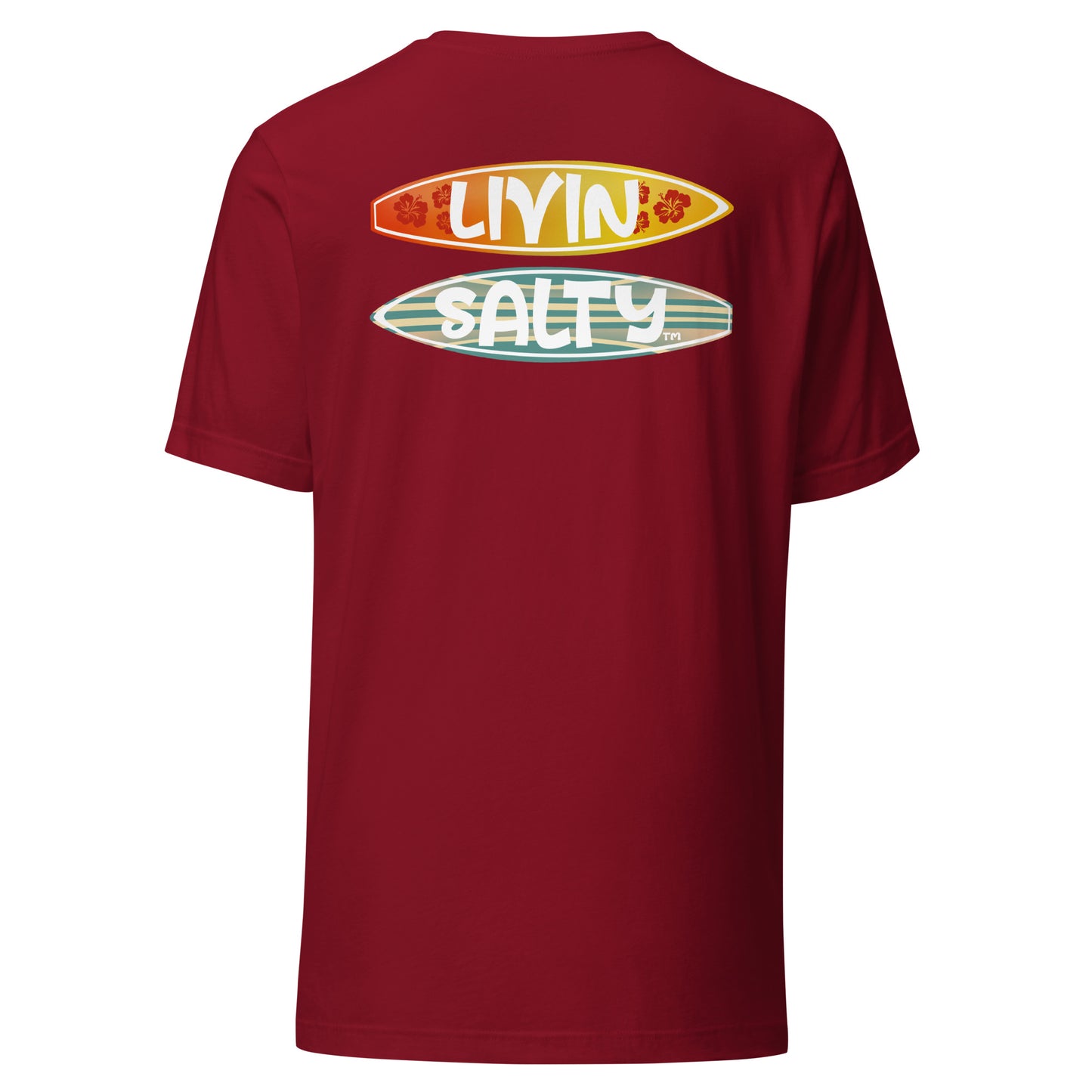 Unisex Surf board LIVIN SALTY Cotton t-shirt