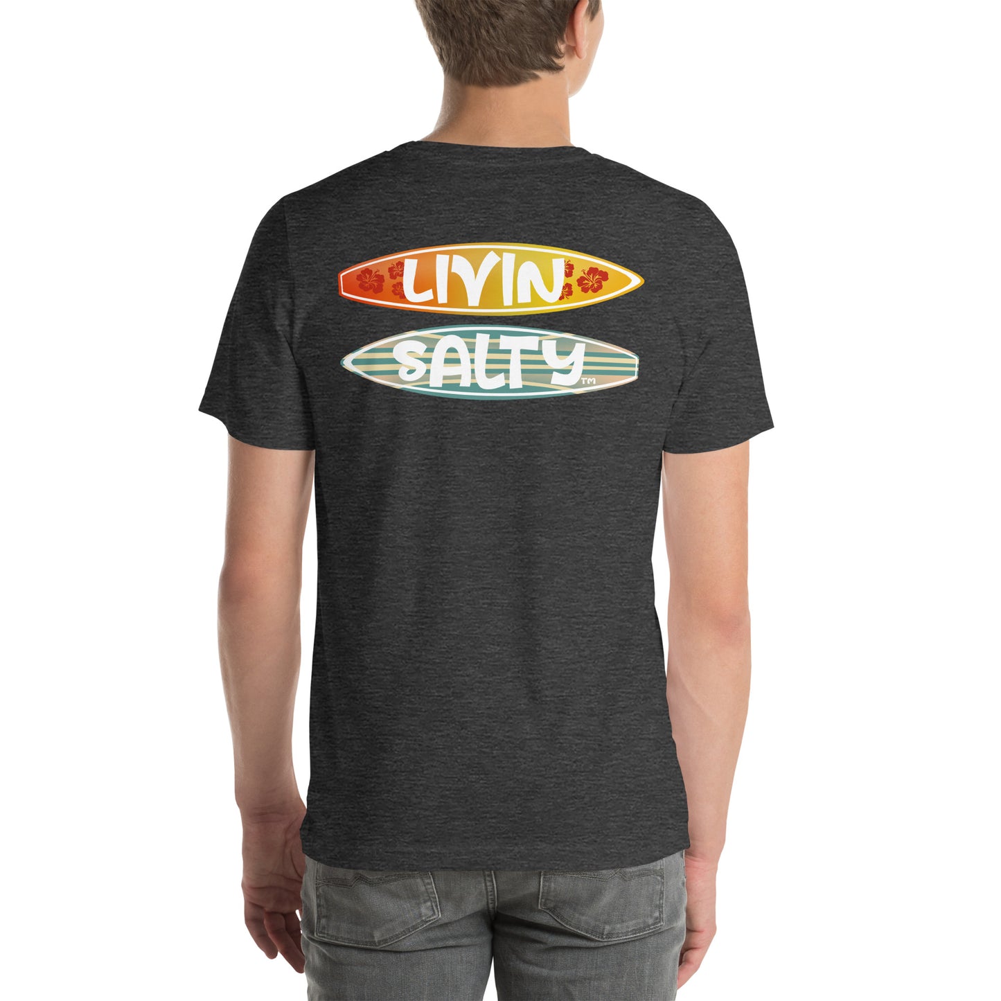 Unisex Surf board LIVIN SALTY Cotton t-shirt