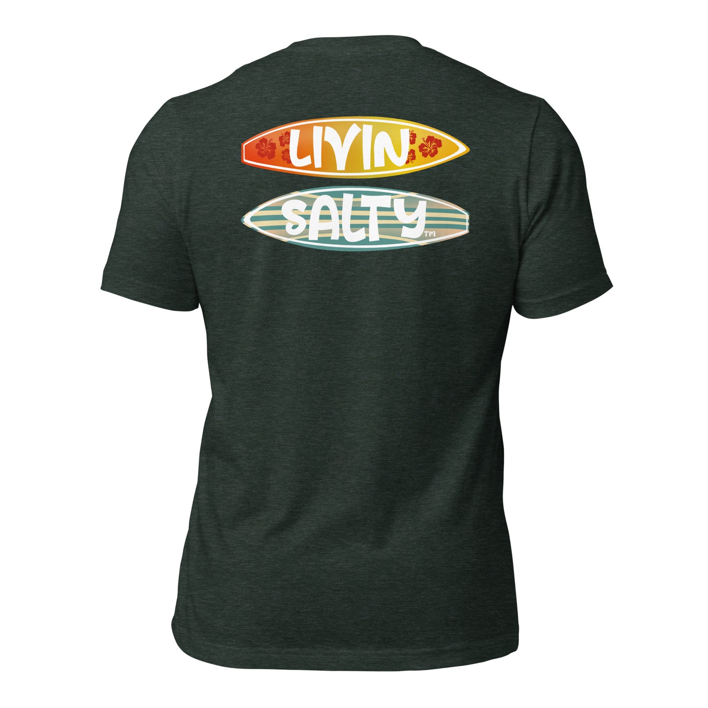 Unisex Surf board LIVIN SALTY Cotton t-shirt