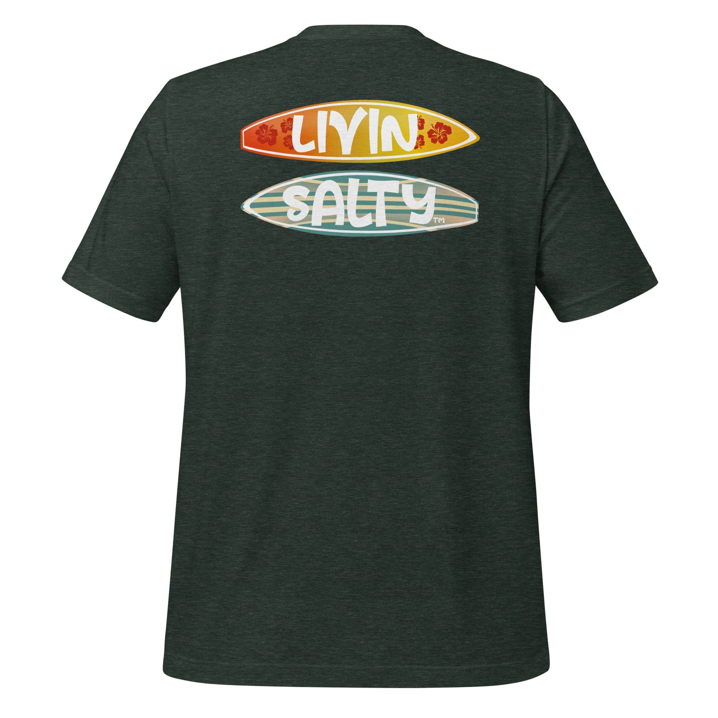 Unisex Surf board LIVIN SALTY Cotton t-shirt