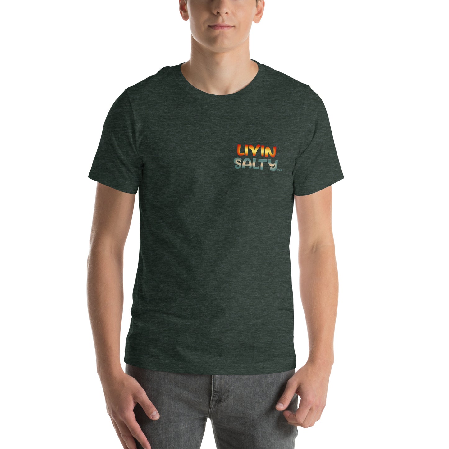 Unisex Surf board LIVIN SALTY Cotton t-shirt