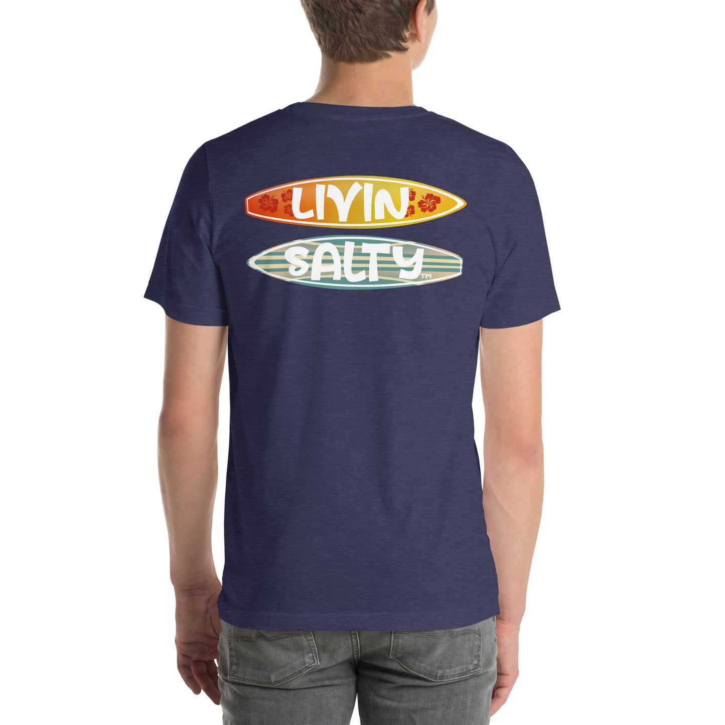 Unisex Surf board LIVIN SALTY Cotton t-shirt