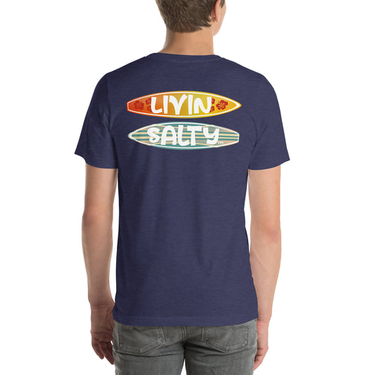Unisex Surf board LIVIN SALTY Cotton t-shirt