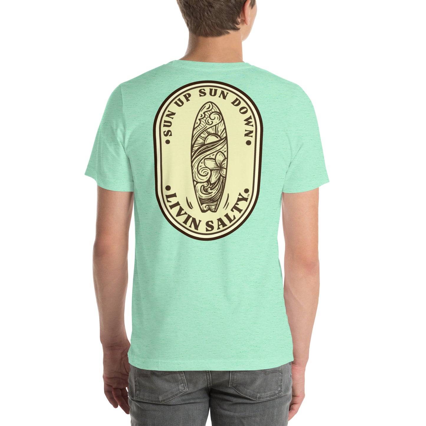 Cotton LIVIN SALTY Round Surfboard t-shirt