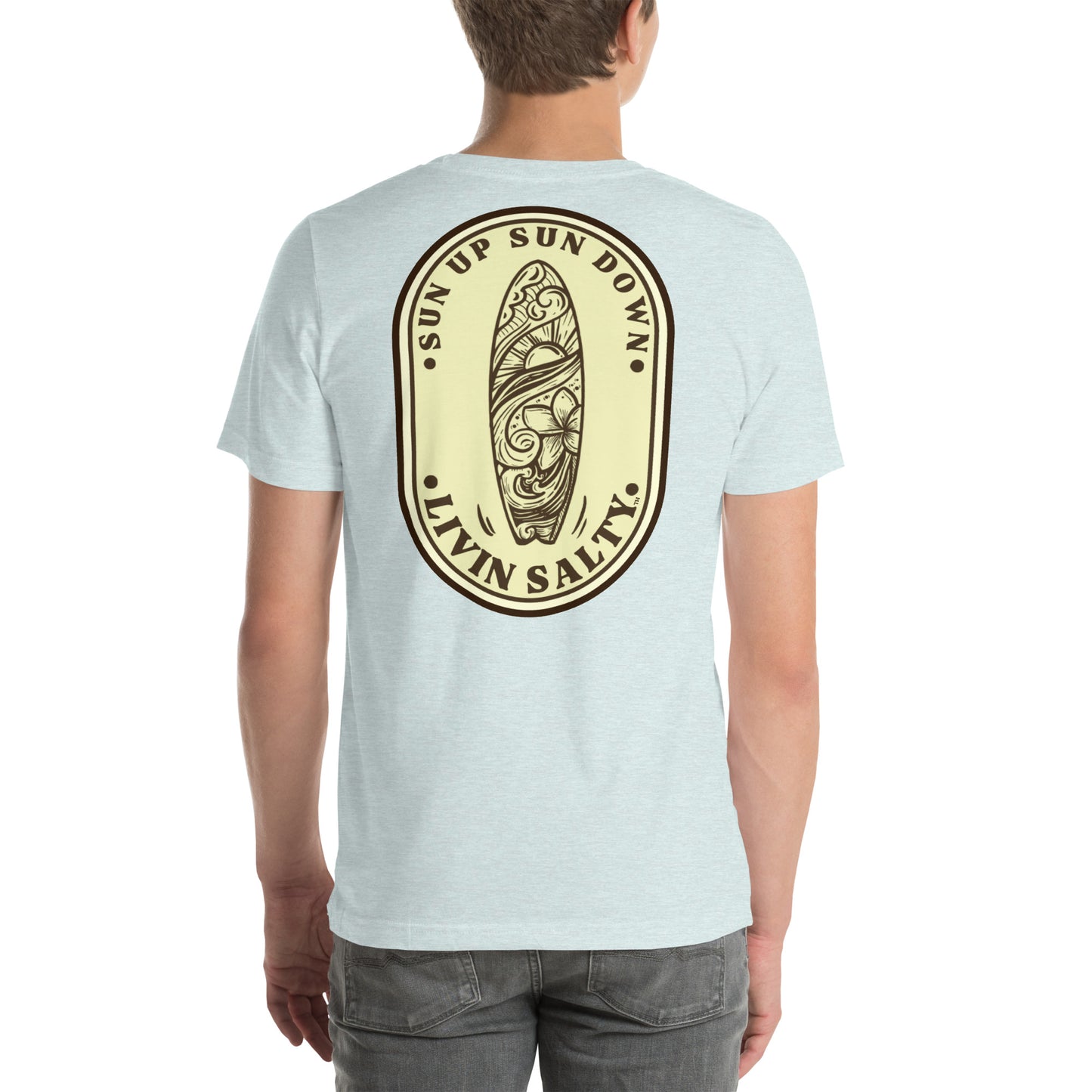 Cotton LIVIN SALTY Round Surfboard t-shirt
