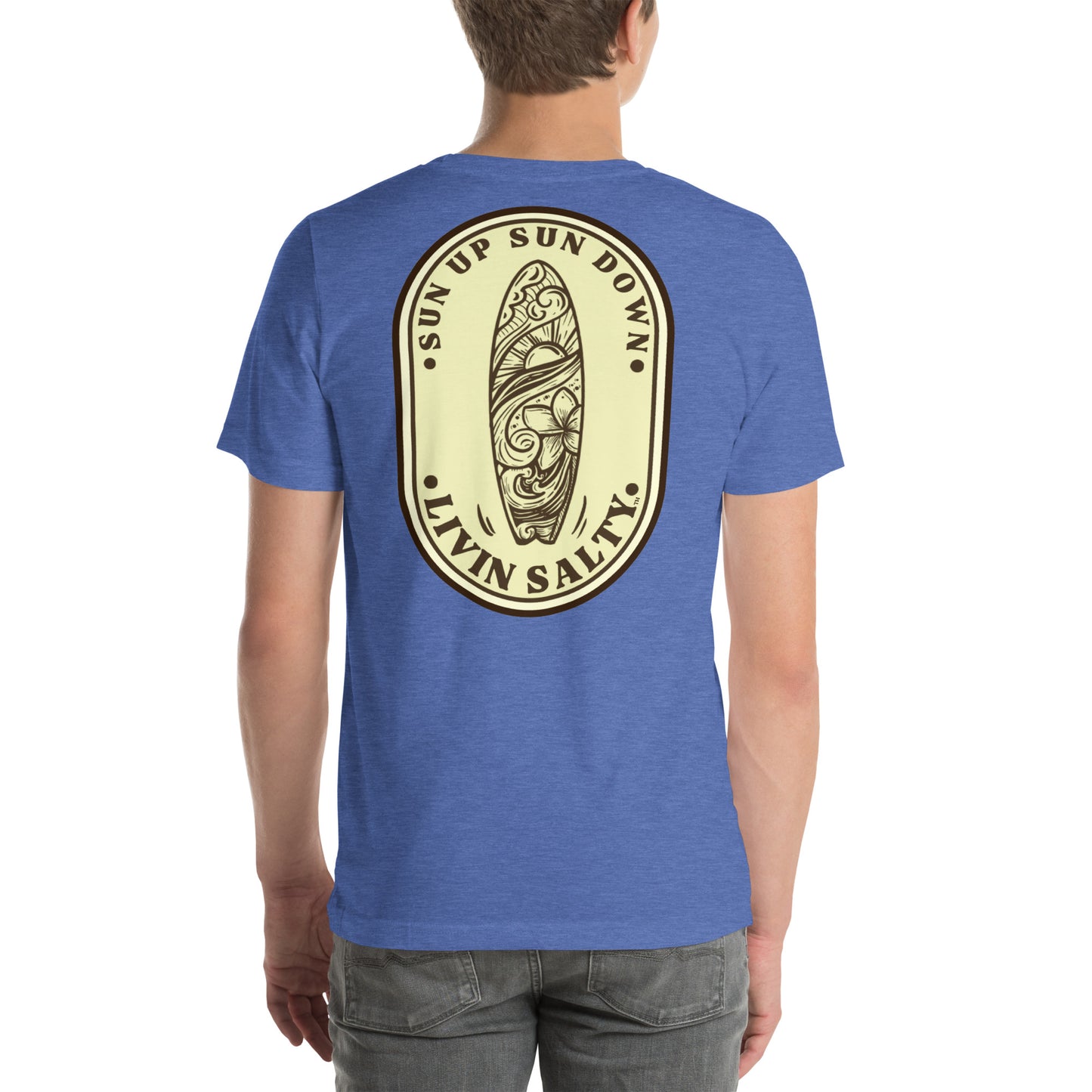 Cotton LIVIN SALTY Round Surfboard t-shirt