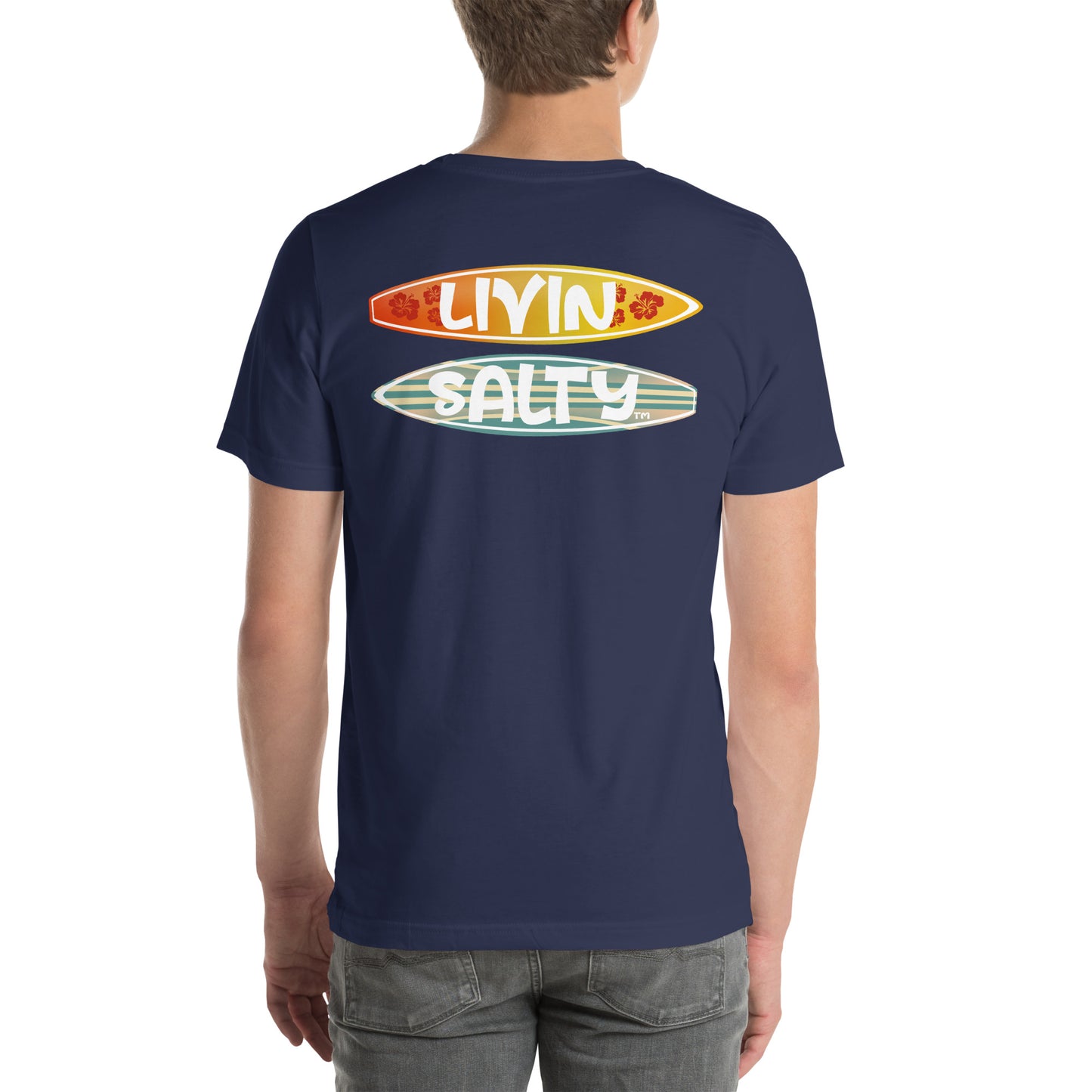 Unisex Surf board LIVIN SALTY Cotton t-shirt