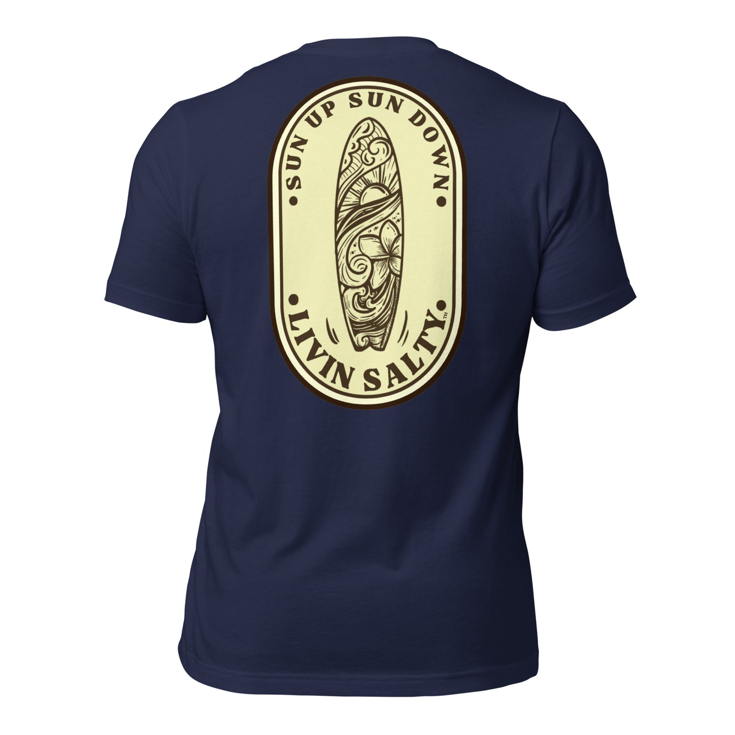 Cotton LIVIN SALTY Round Surfboard t-shirt