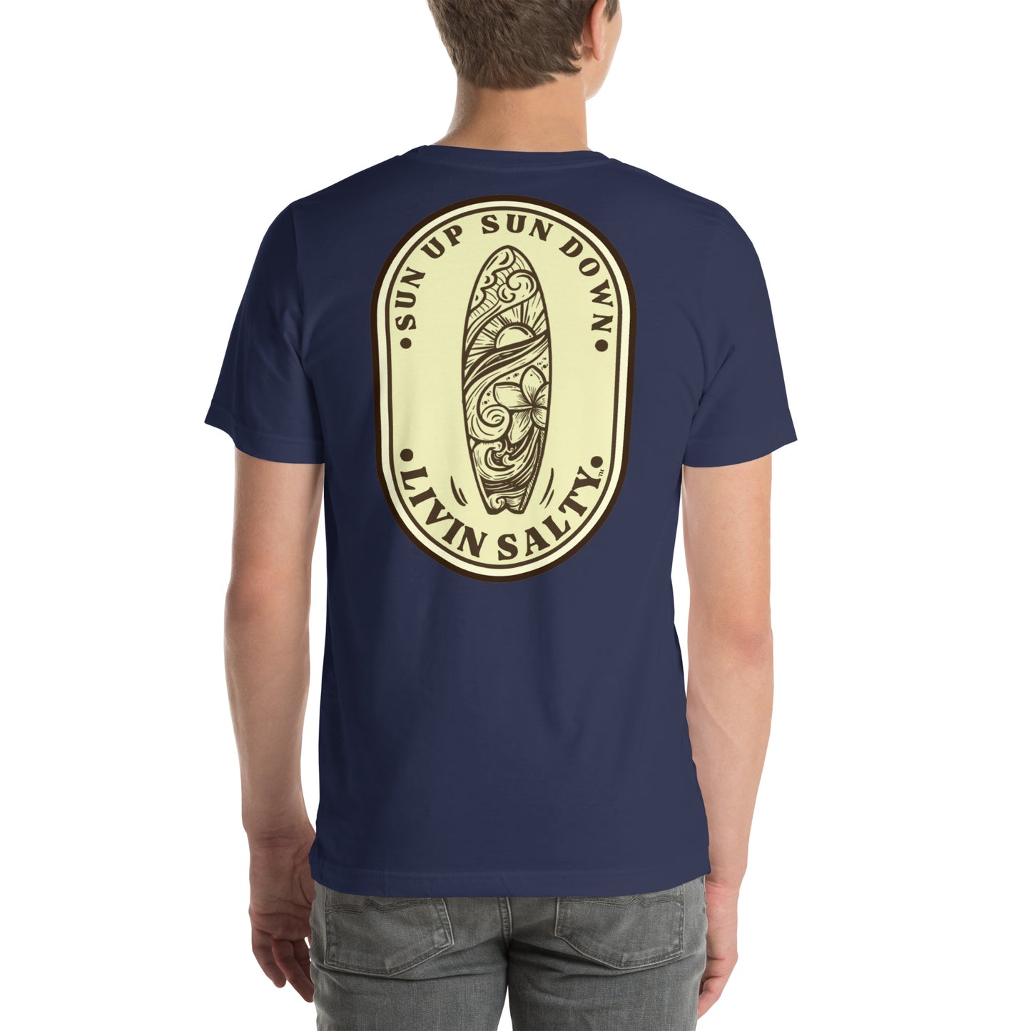 Cotton LIVIN SALTY Round Surfboard t-shirt