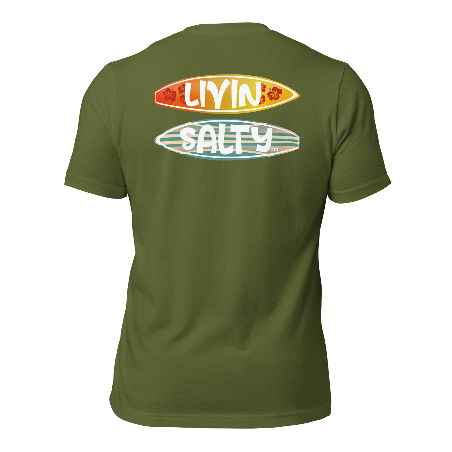 Unisex Surf board LIVIN SALTY Cotton t-shirt