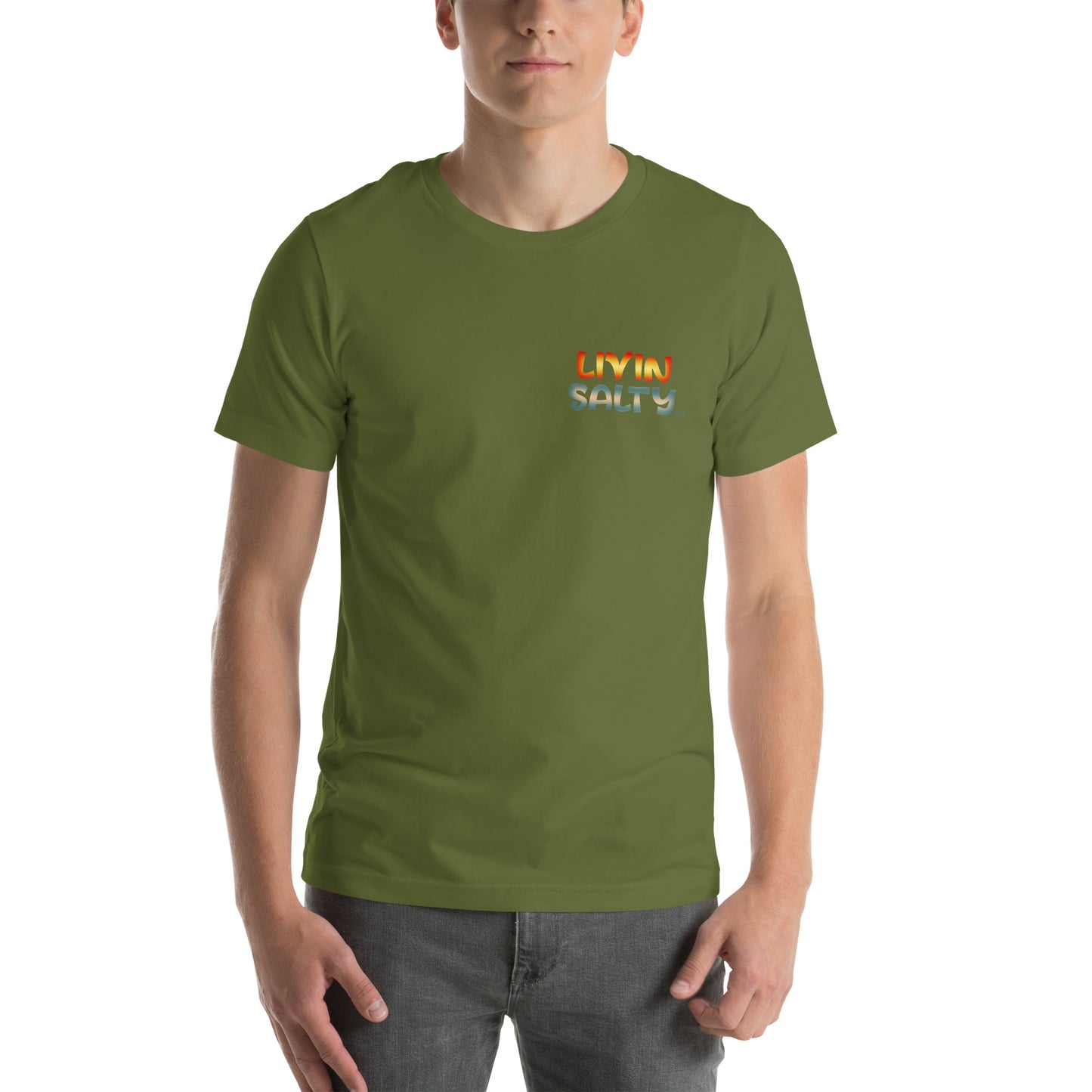 Unisex Surf board LIVIN SALTY Cotton t-shirt