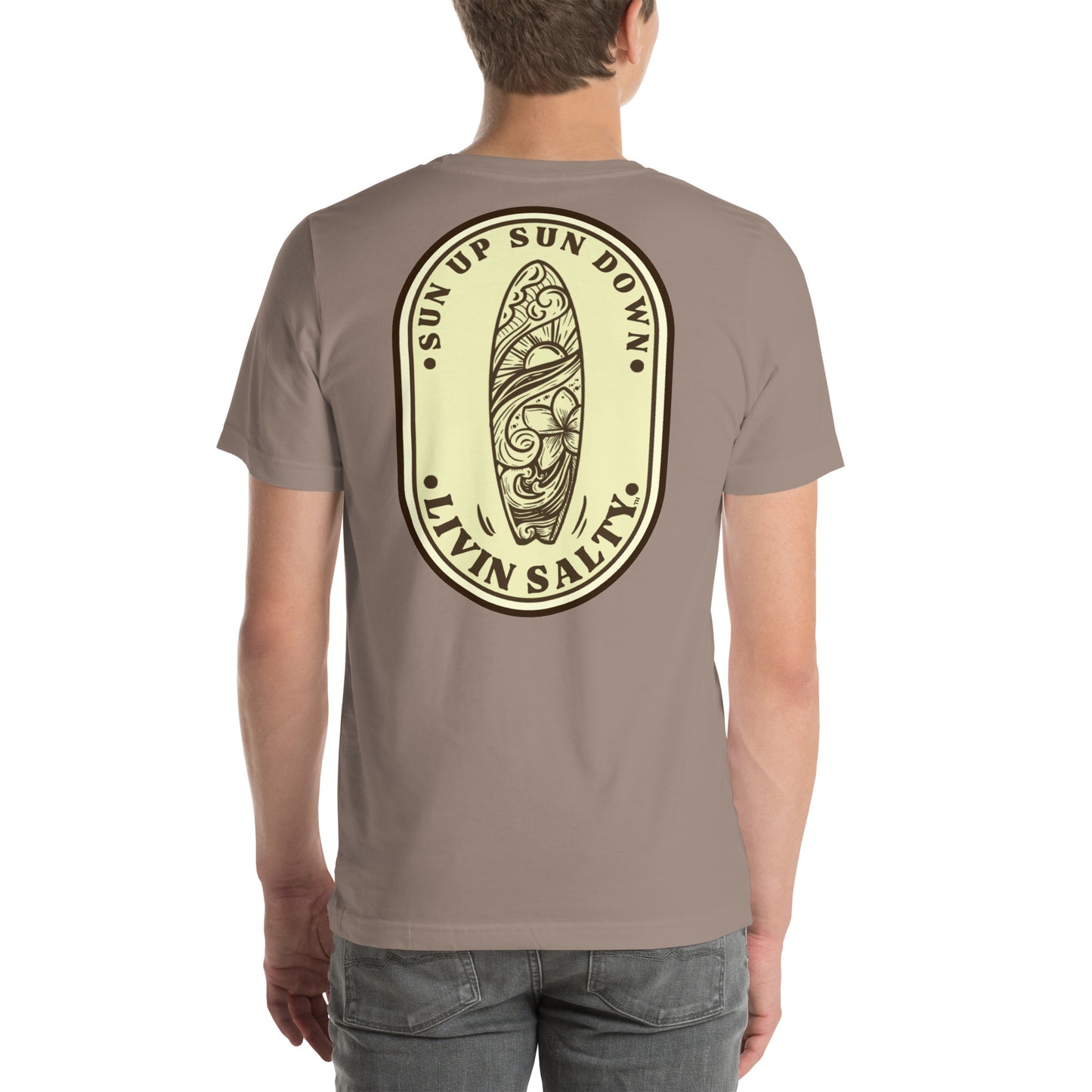 Cotton LIVIN SALTY Round Surfboard t-shirt