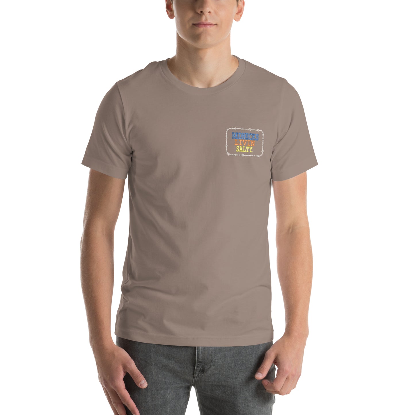 Unisex REDNECKS LIVIN SALTY Neon Parrot t-shirt