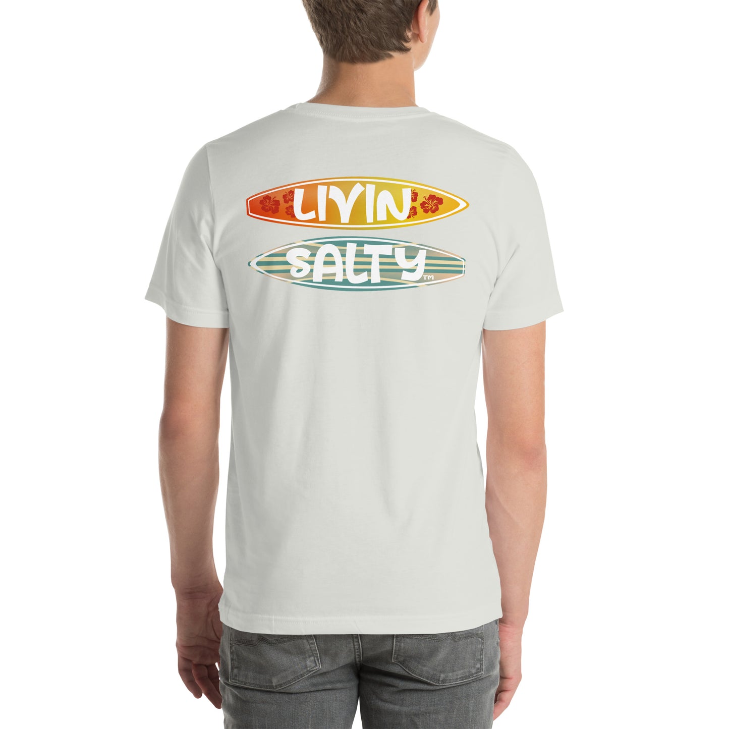 Unisex Surf board LIVIN SALTY Cotton t-shirt