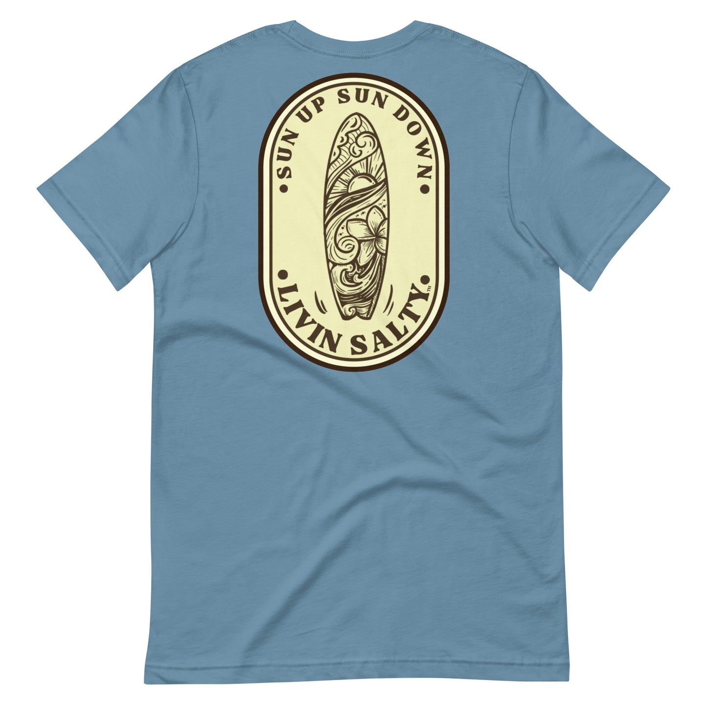 Cotton LIVIN SALTY Round Surfboard t-shirt