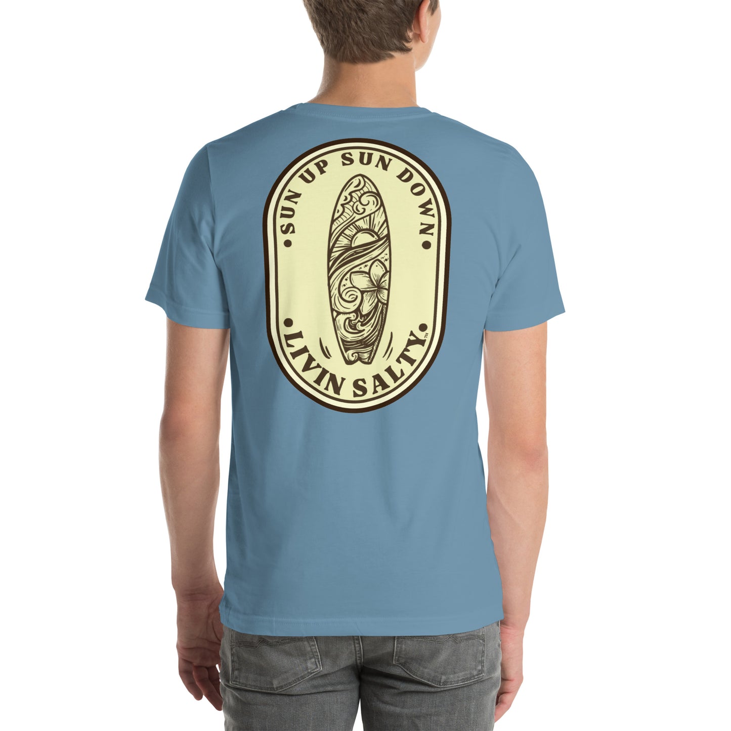 Cotton LIVIN SALTY Round Surfboard t-shirt