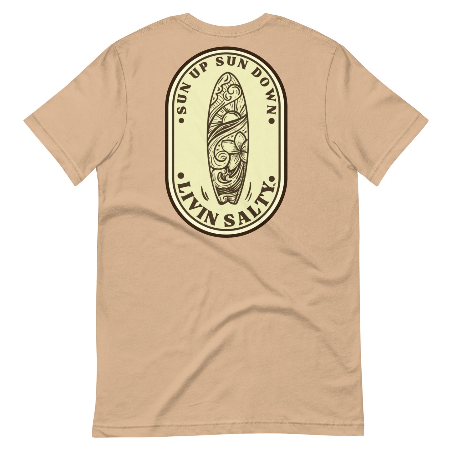 Cotton LIVIN SALTY Round Surfboard t-shirt